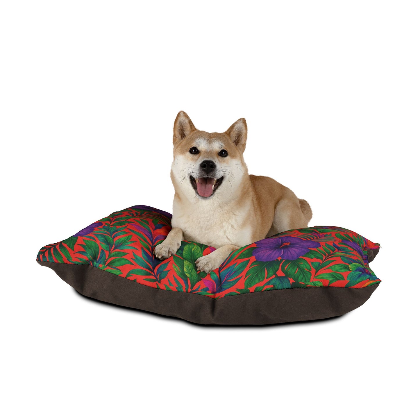 Pet Bed - Cozy and Fun Dog or Cat Bed for Tropical Lovers / Midnight Flower Coral