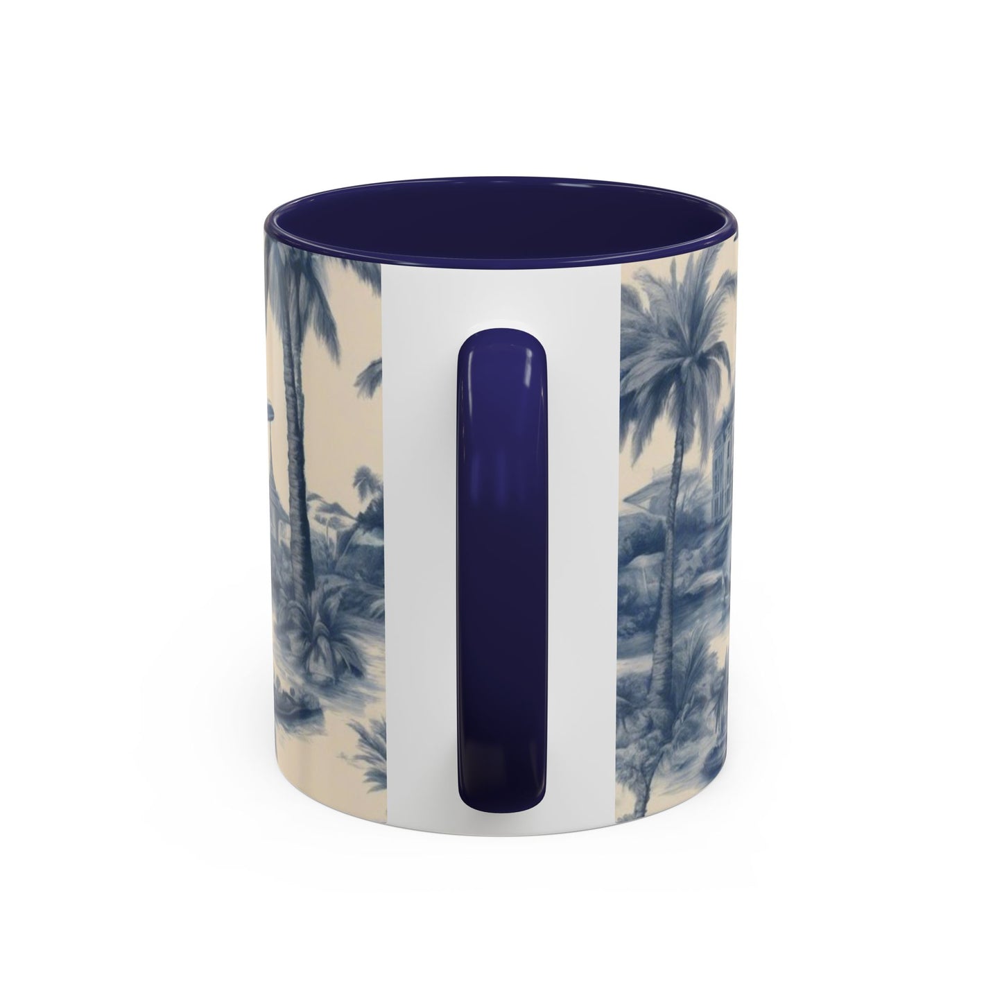 Accent Coffee Mug (11, 15oz), Tropical Travel Toile, Various Colors