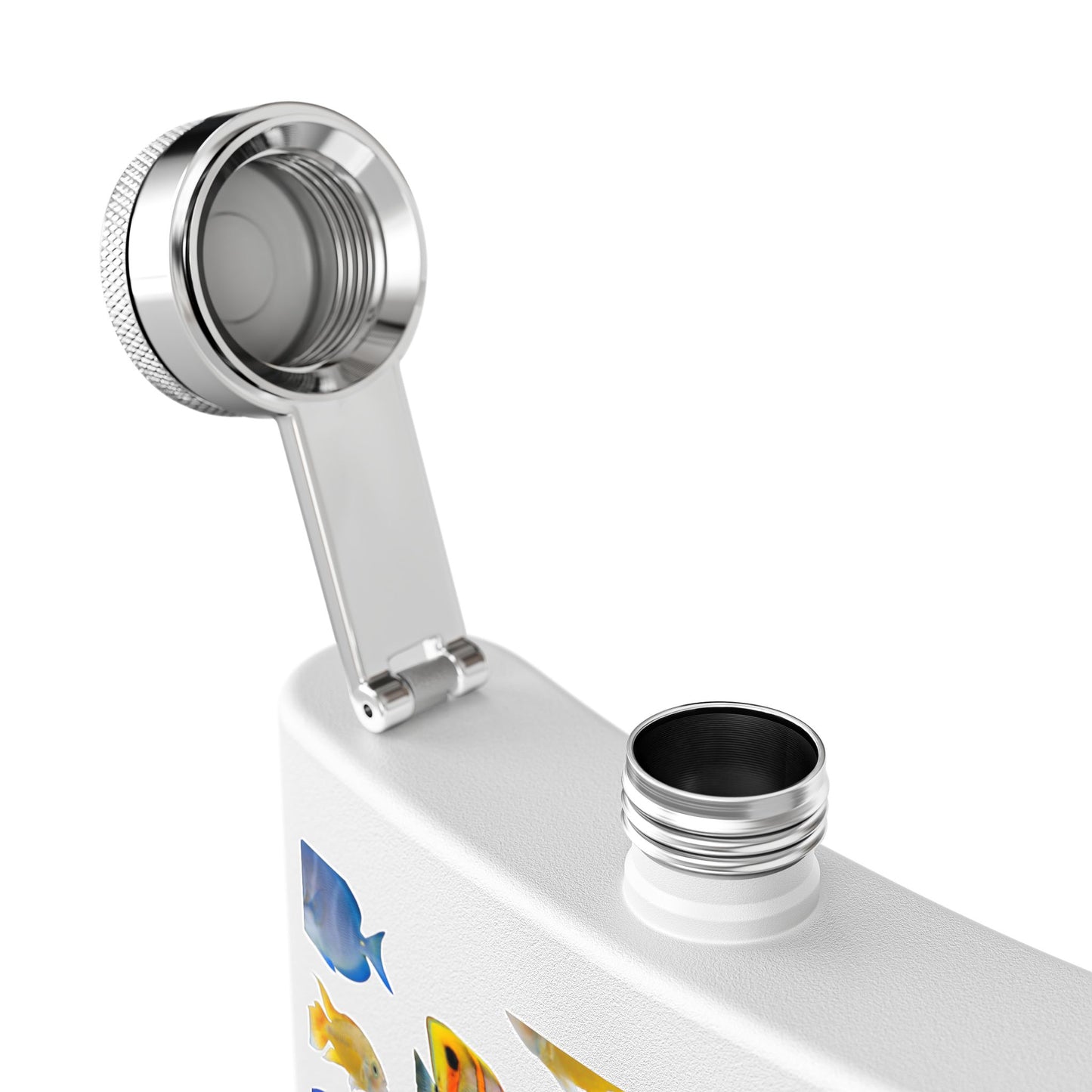 Tropical Stainless Steel 6 oz. Flask, Many Colors – School of Fish