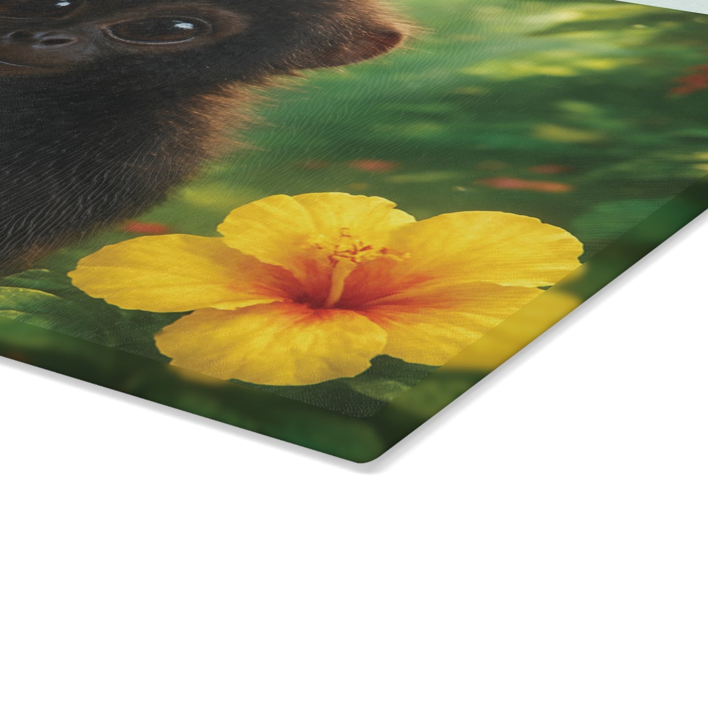 Glass Cutting Board, 2 sizes - Baby Howler Monkey