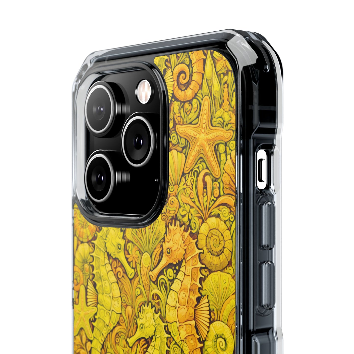 Seahorses/Yellow Magnetic Clear Phone Case, Many Models