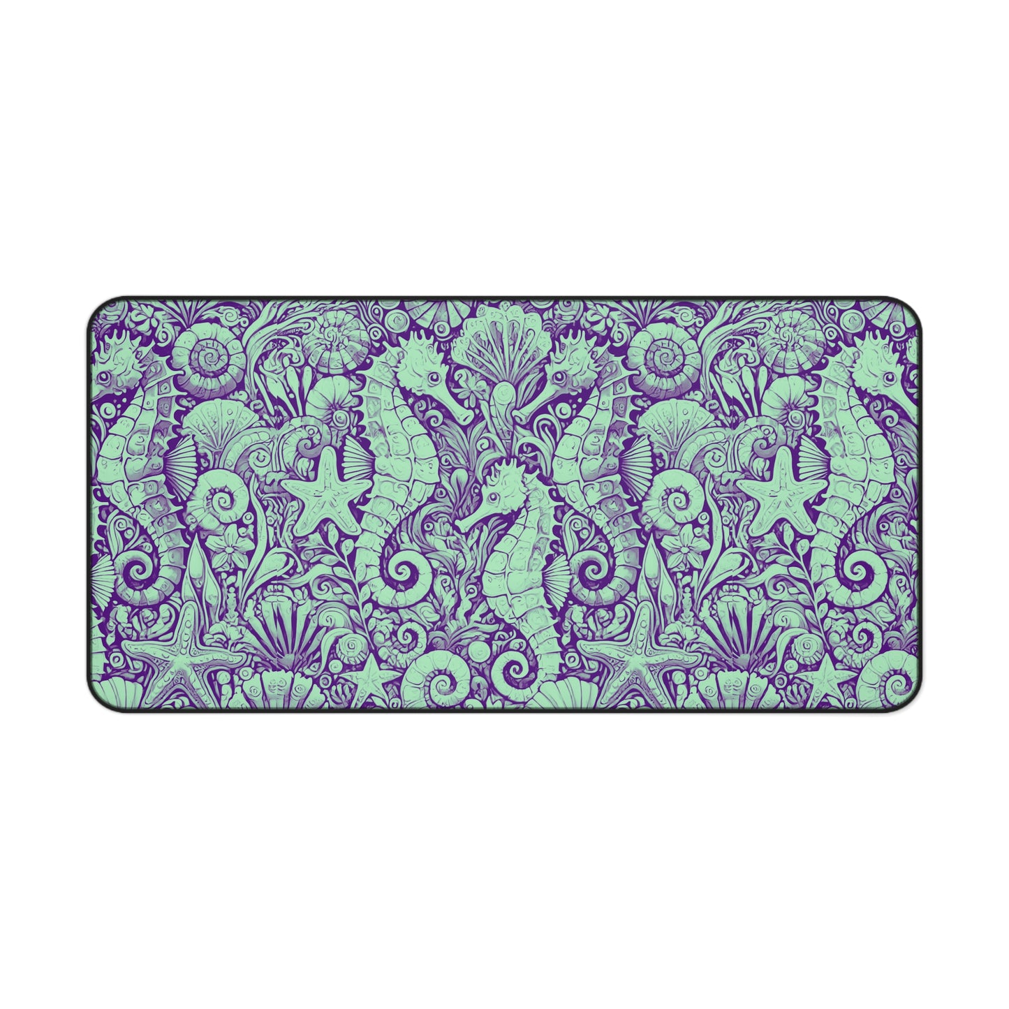 Tropical Mouse Pad/Desk Mat, 3 Sizes - Perfect for Home Office / Seahorses, Minty