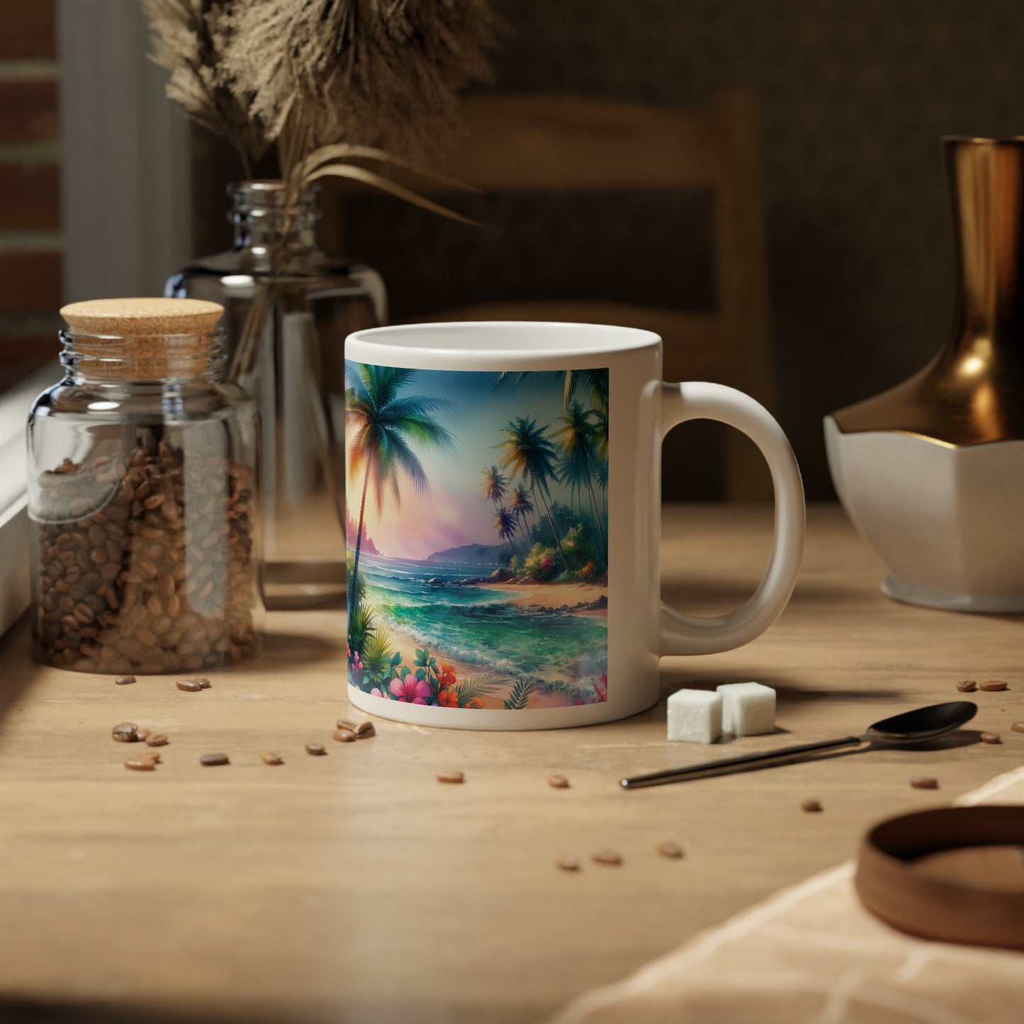 Jumbo Mug, 20oz, Bay of Peace | Tropical Coffee Cup