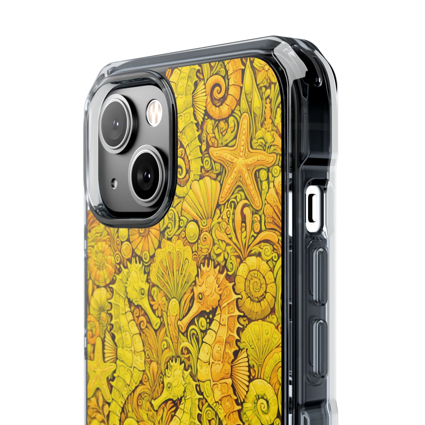 Seahorses/Yellow Magnetic Clear Phone Case, Many Models