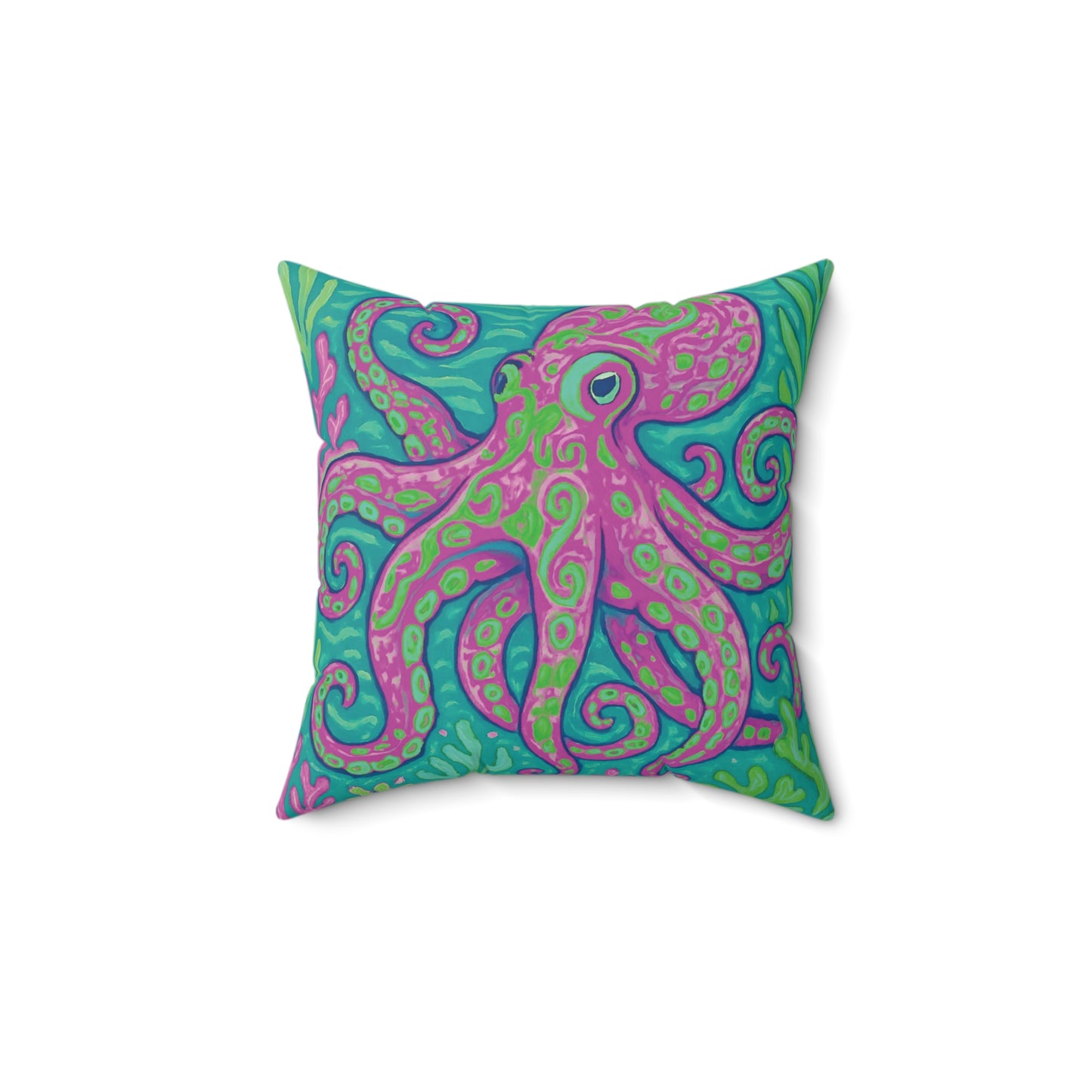 Decorative Pillow - Accent Cushion, 4 Sizes / Octopus Kraken Joe, Purple
