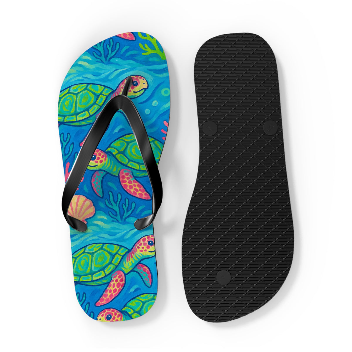 Flip Flops - Turtles and Corals