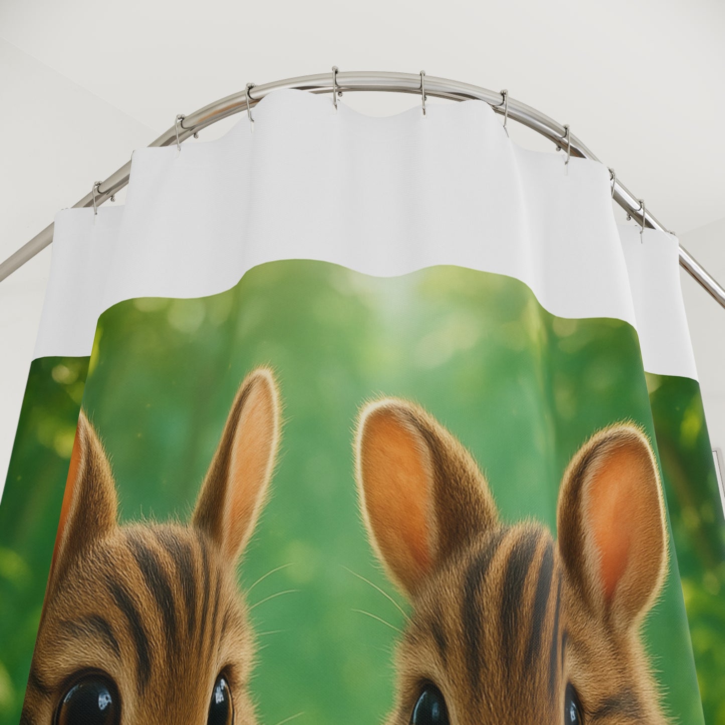 Tropical Shower Curtain - Rainforest Bathroom Decor / Baby Sumatran Rabbits