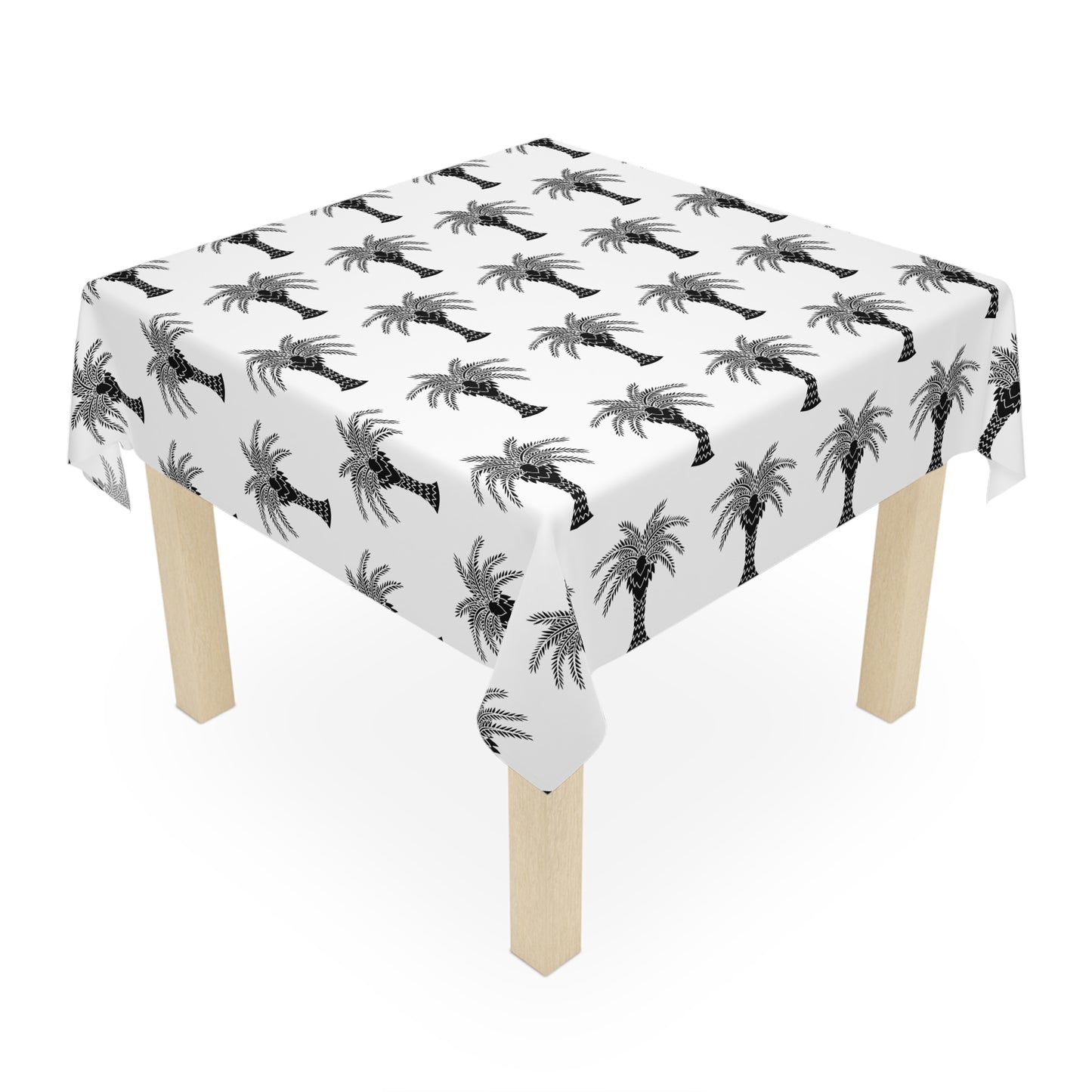 Palm Glory/White ~ Square Tablecloth, 55" x 55"