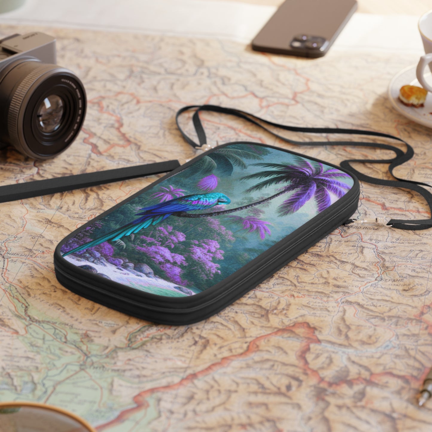 Passport Wallet – Perfect for Travelers & Adventurers / Rainforest Sleeping Beauty Parrot, Fantasy