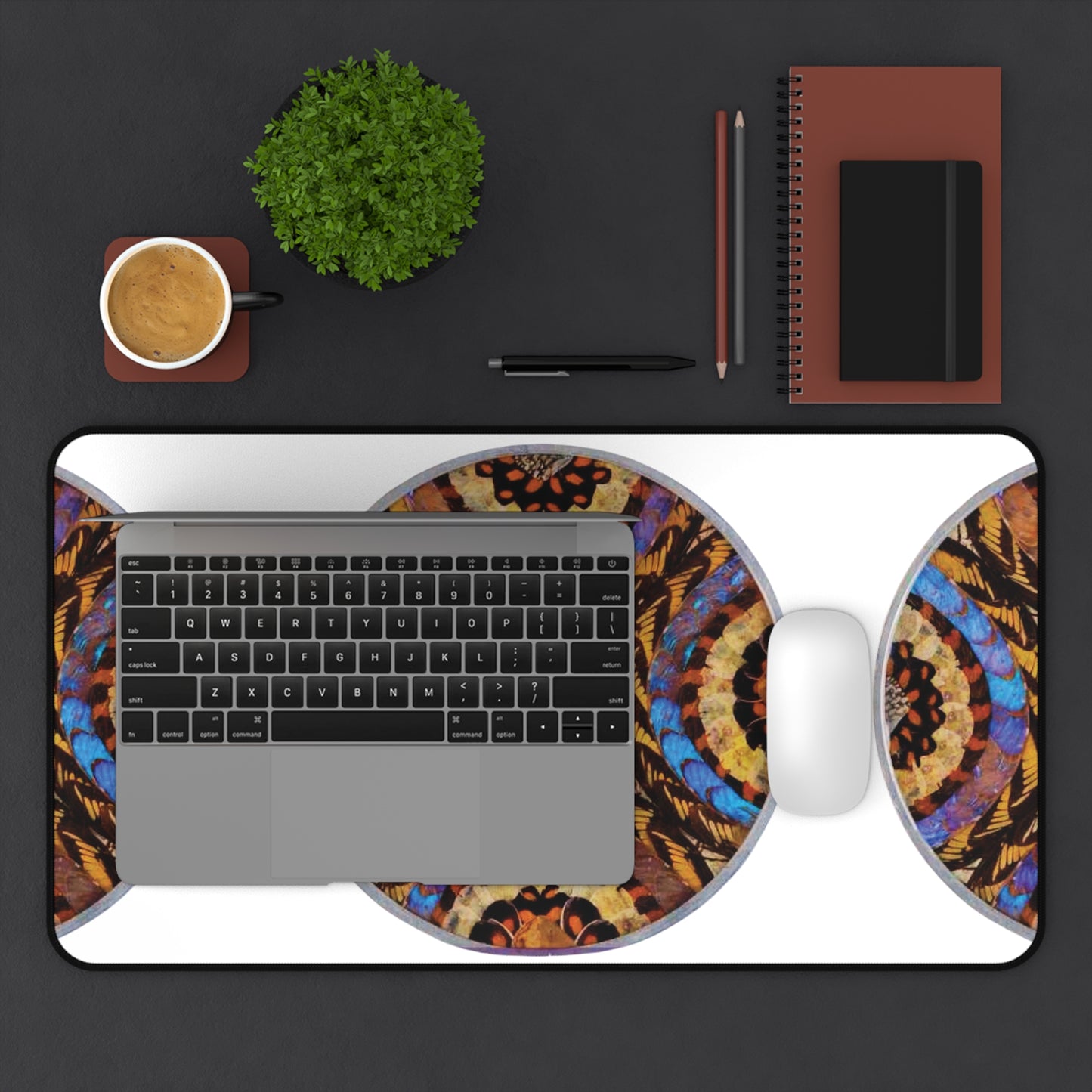 Tropical Mouse Pad/Desk Mat, 3 Sizes - Rainforest Design, Perfect for Home Office / Real Butterfly Wing Art