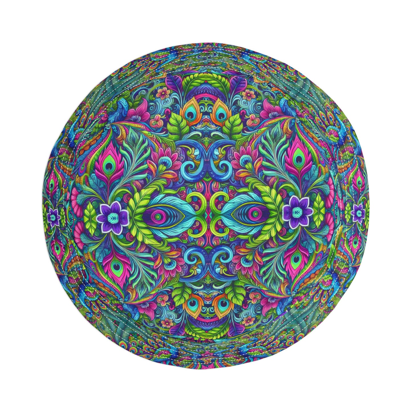 Tropical Polyester Bucket Hat, 2 Sizes - Peacock Prism