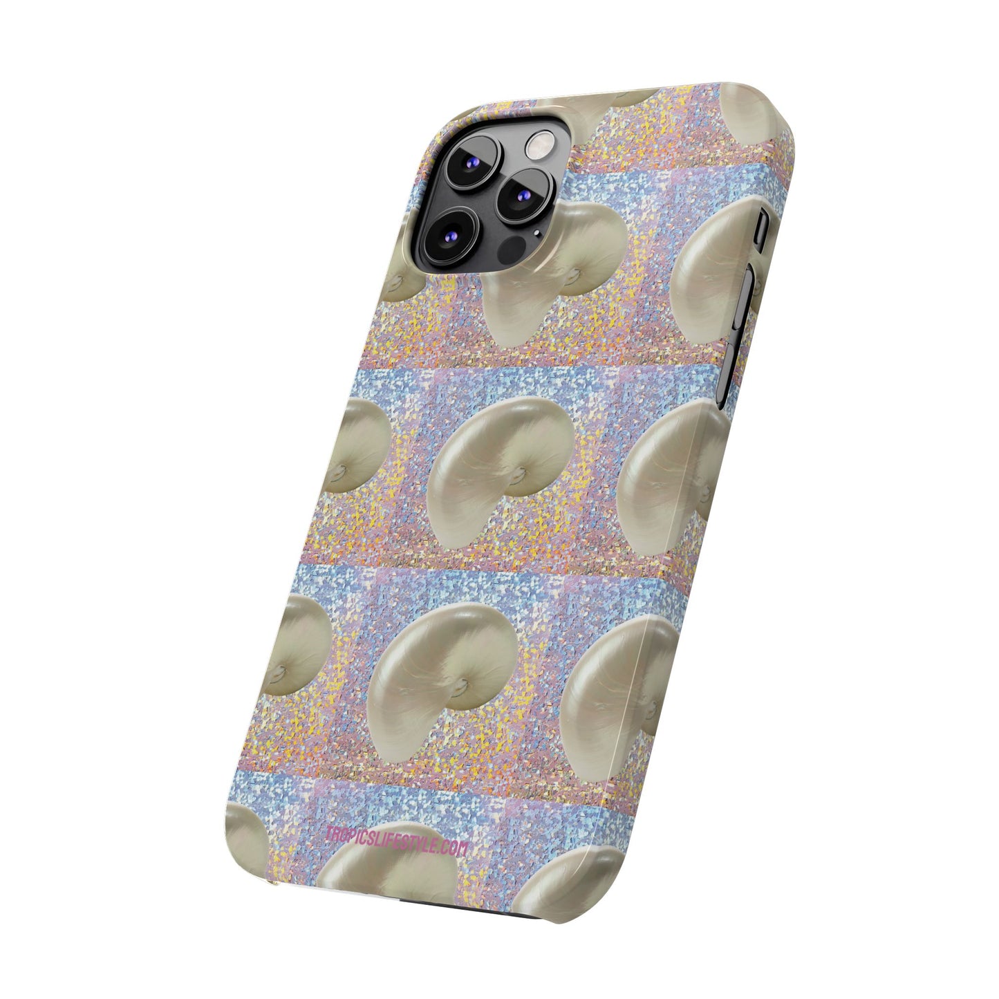 Slim Phone Cases - Disco White Nautilus