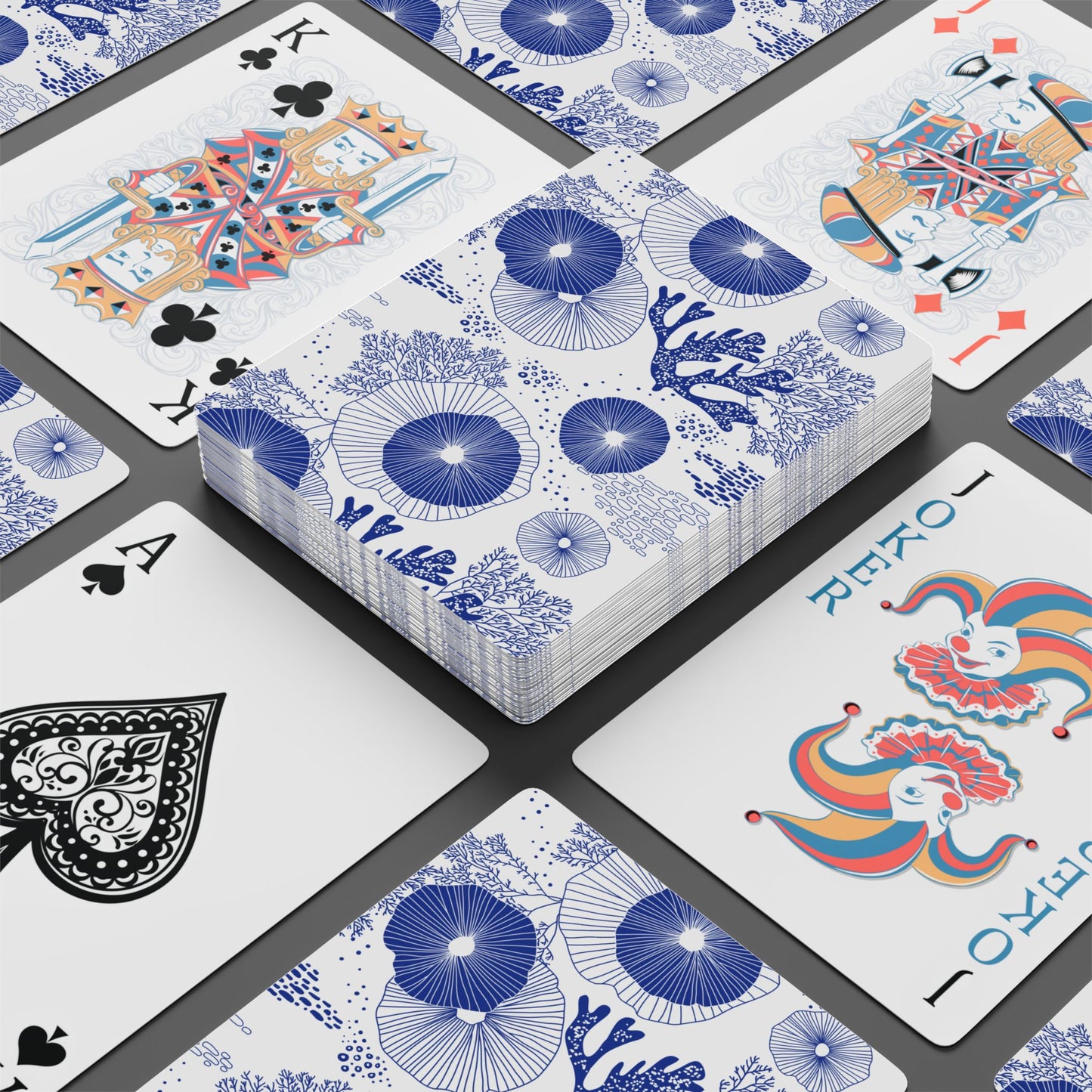 Poker Playing Cards -  Plankton Drift Blue