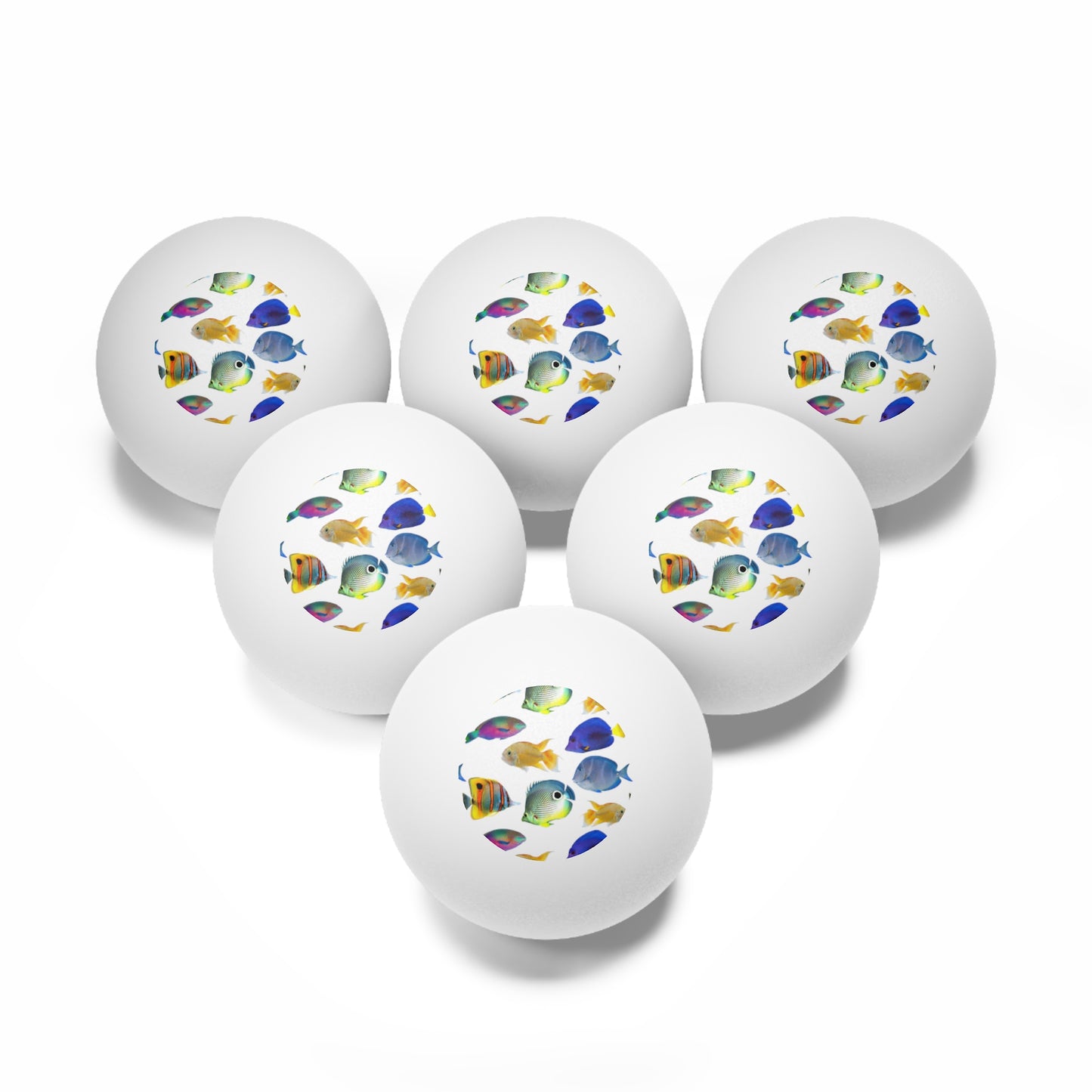 Tropical Paradise Ping Pong Balls - 6 Pack with School of Fish