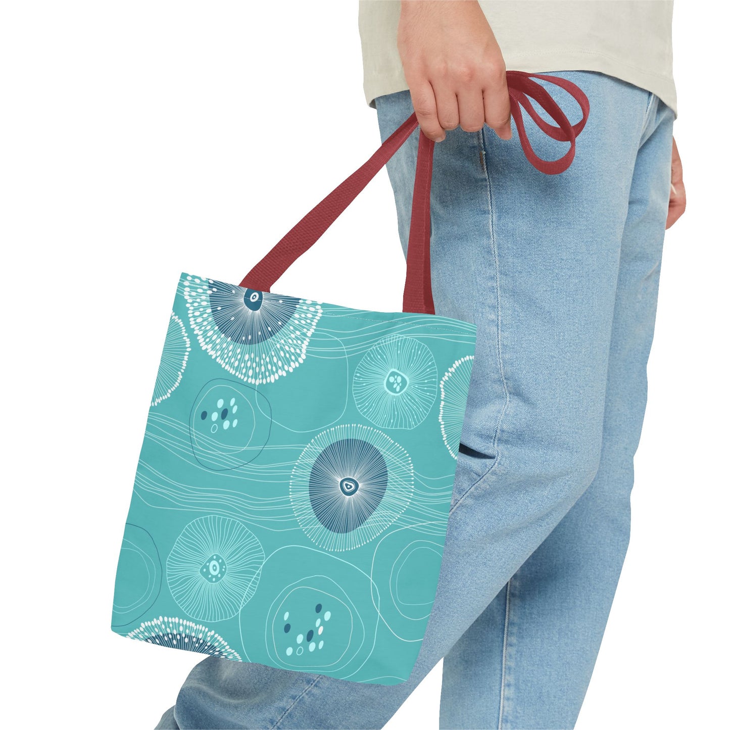 Plankton Drift Teal Tote Bag - 3 Sizes