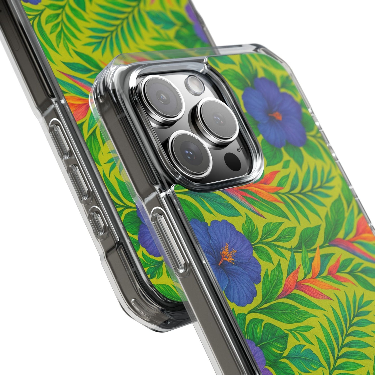 Midnight Flower Lime Magnetic Clear Phone Case, Many Models