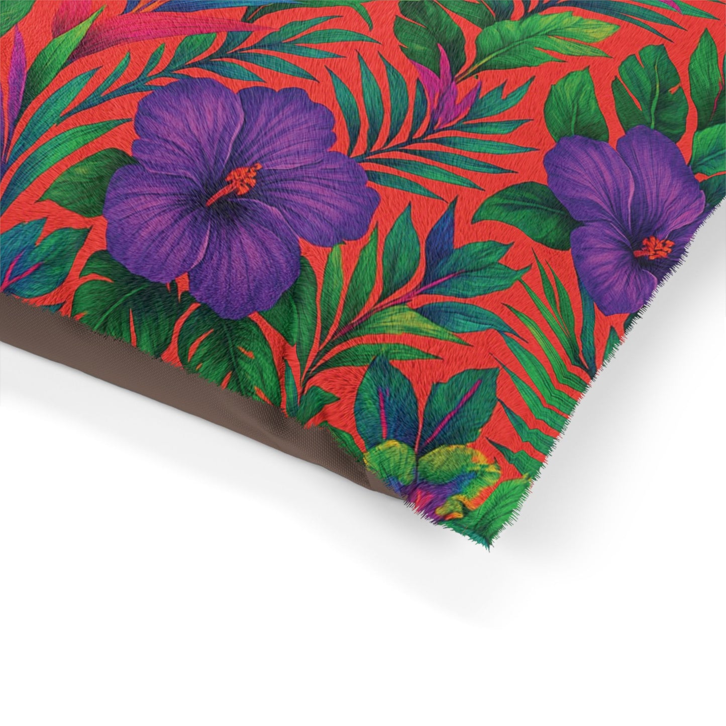 Pet Bed - Cozy and Fun Dog or Cat Bed for Tropical Lovers / Midnight Flower Coral