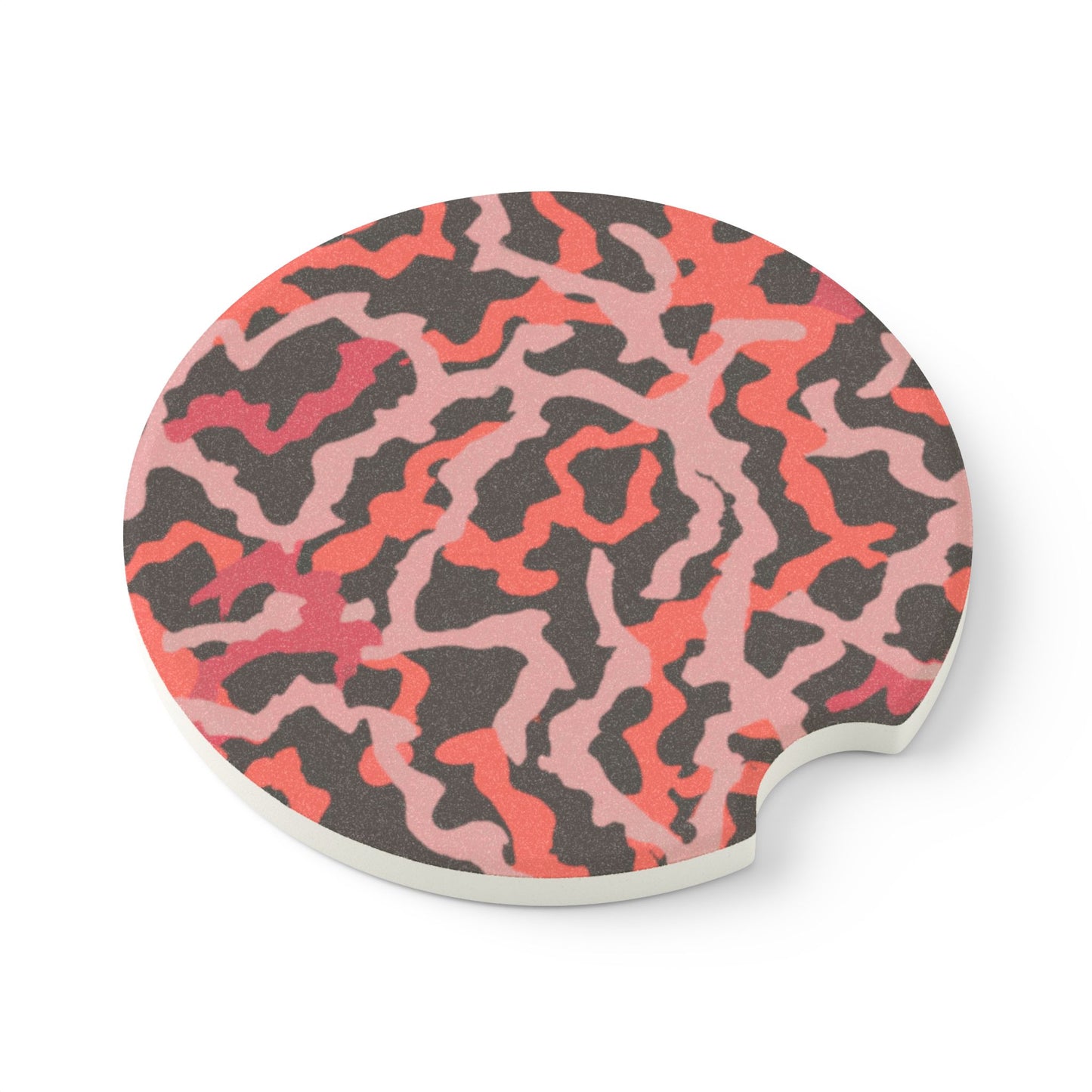 Soapstone Car Coaster - Coral Threads/Red