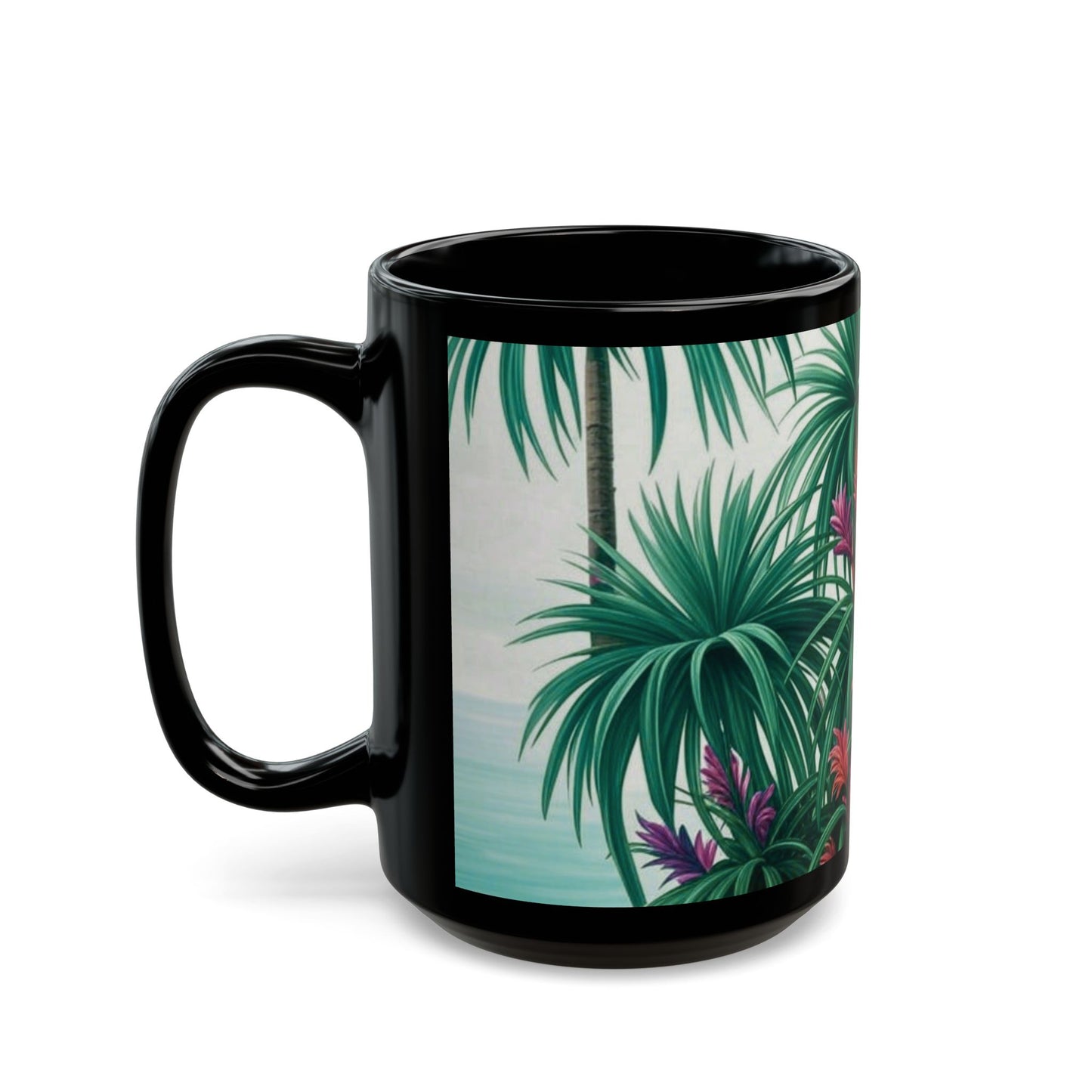 Black Coffee Mug - Tiny Palm Island