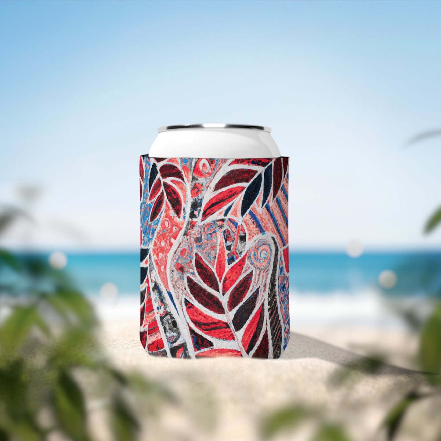 Amazon Whimsy/Red Can Cooler Sleeve - Perfect for Outdoor Picnics