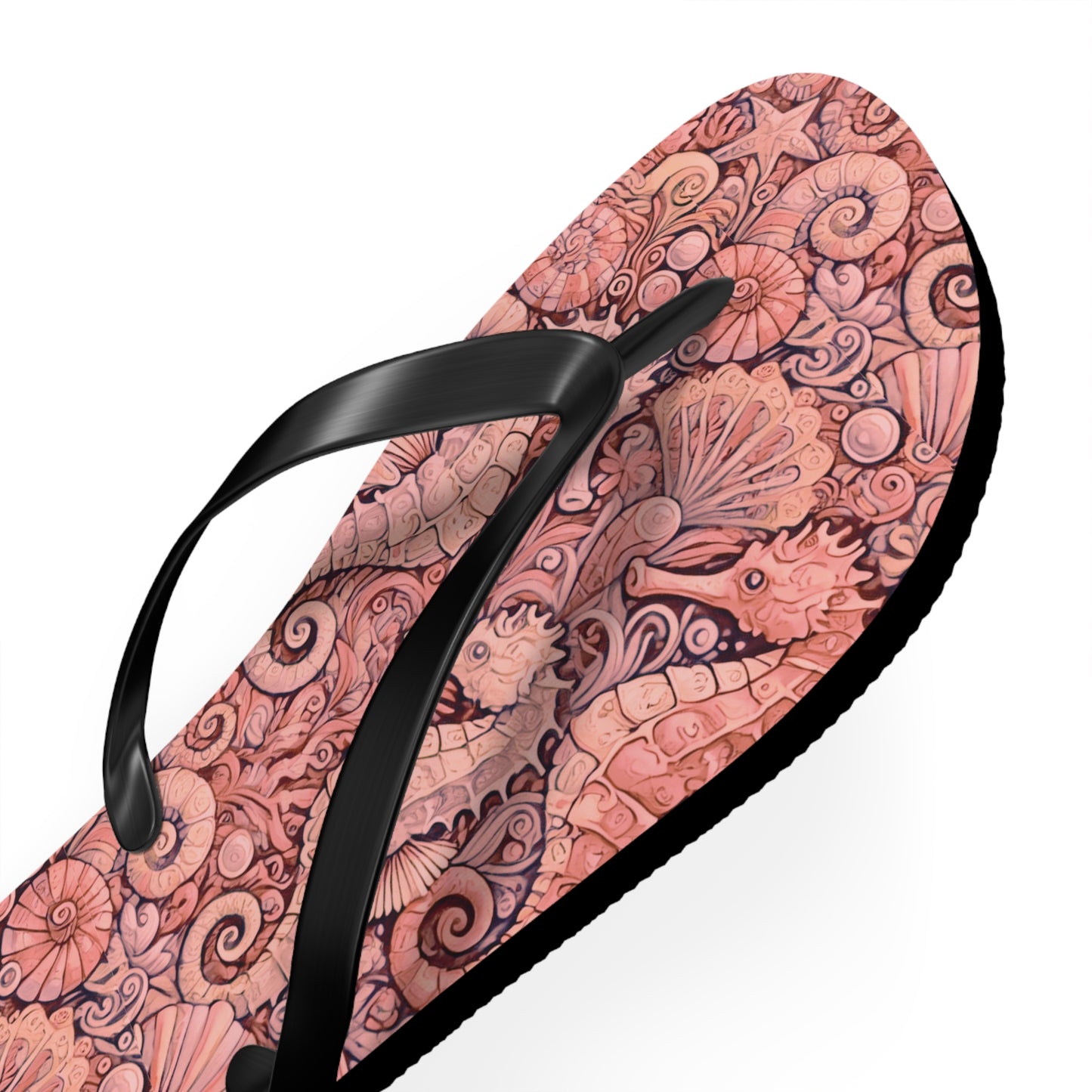 Flip Flops - Seahorses/Red