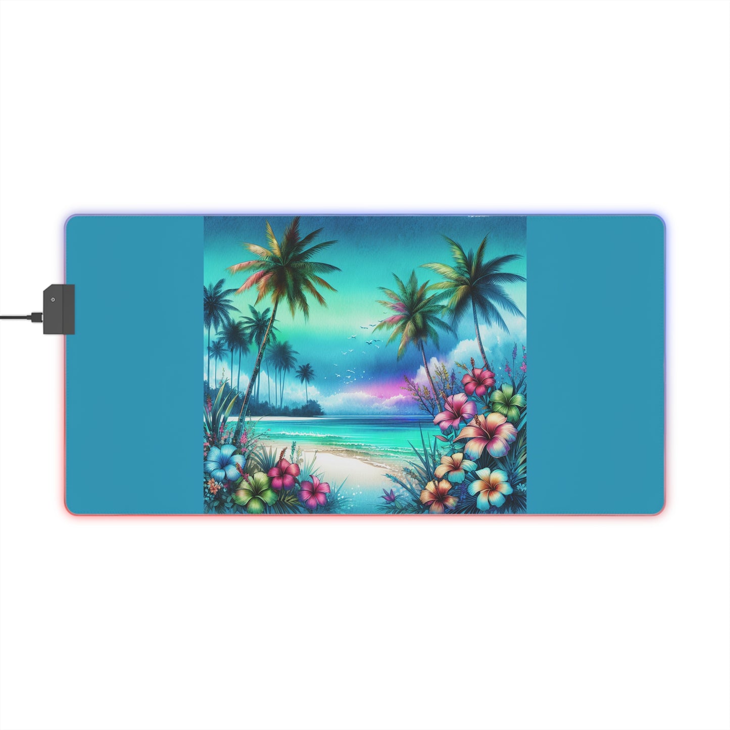LED Gaming Mouse Pad With Vibrant RGB Lighting, 4 Sizes / Relaxation Beach