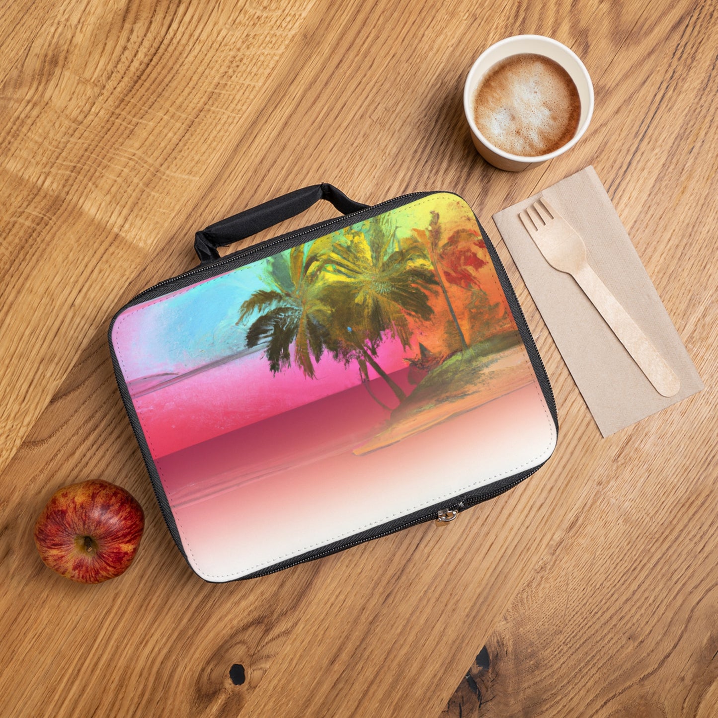 Ombre Beach Lunch Bag - Eco-Friendly Insulated Tote, Adult and Child Lunchbox / Perfect for Picnics, Beach Outings