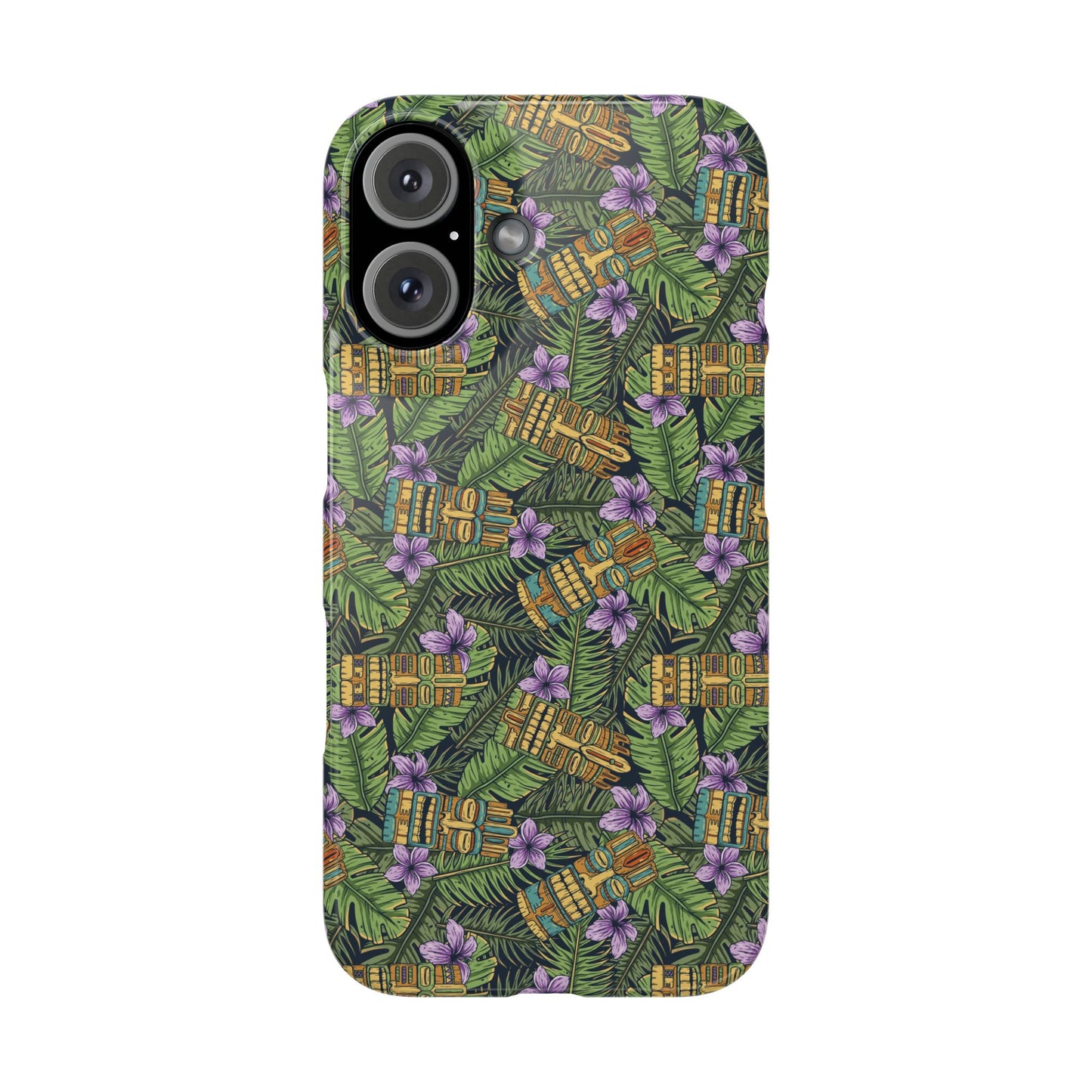 Slim Phone Cases - Tiki Purple Greenery