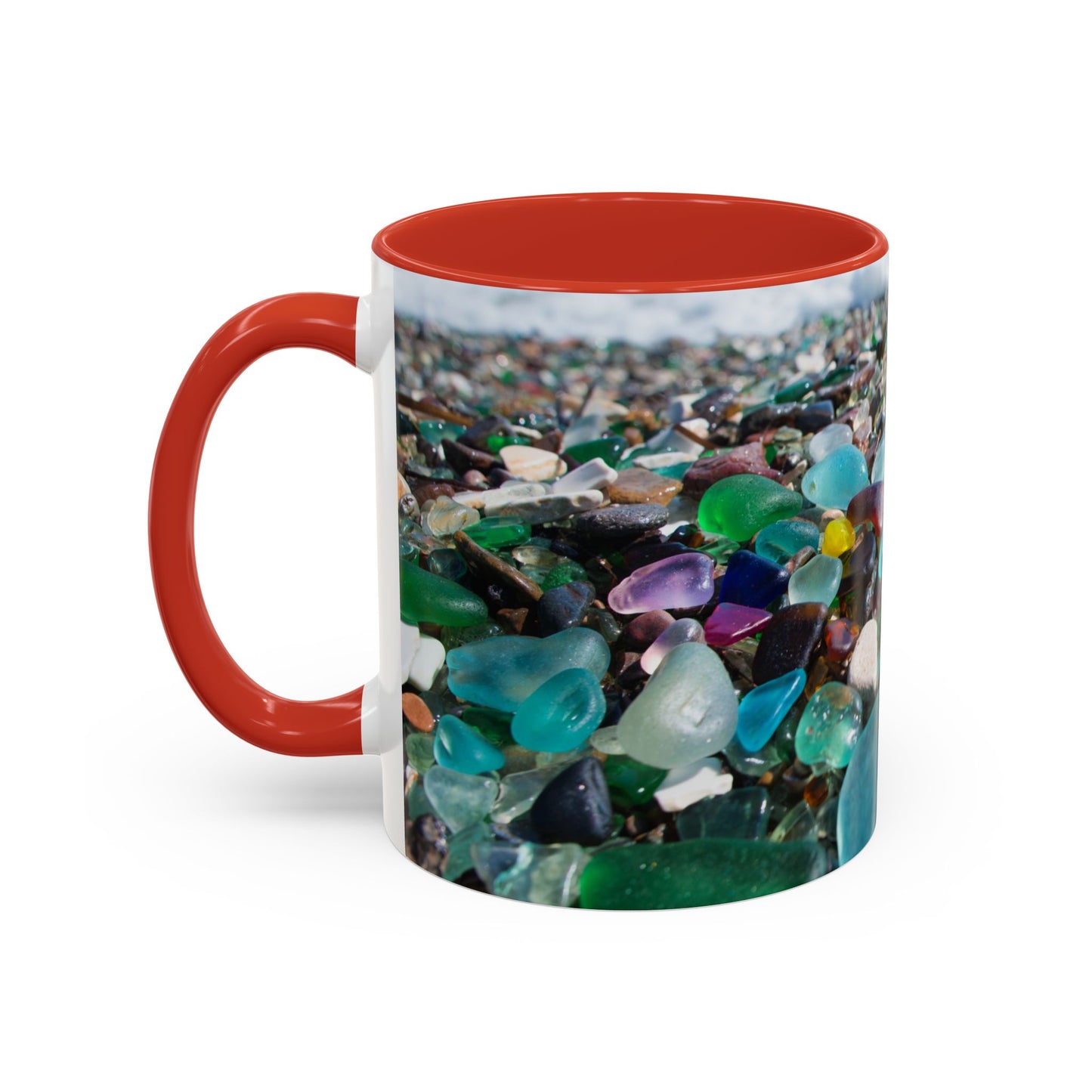 Coastal Accent Coffee Mug | Sea-Inspired Drinkware / Beach Glass Along Shoreline