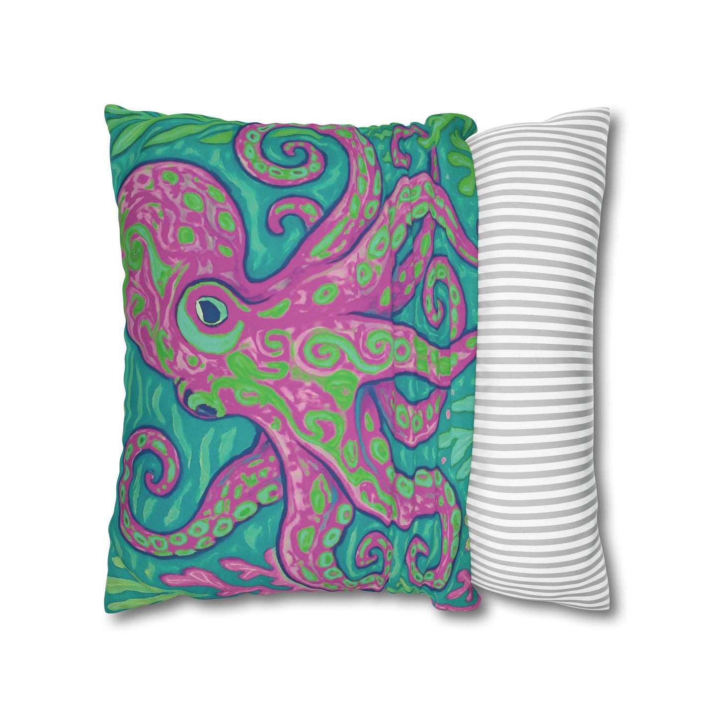 Faux Suede Square Pillowcase - Purple Kraken Joe
