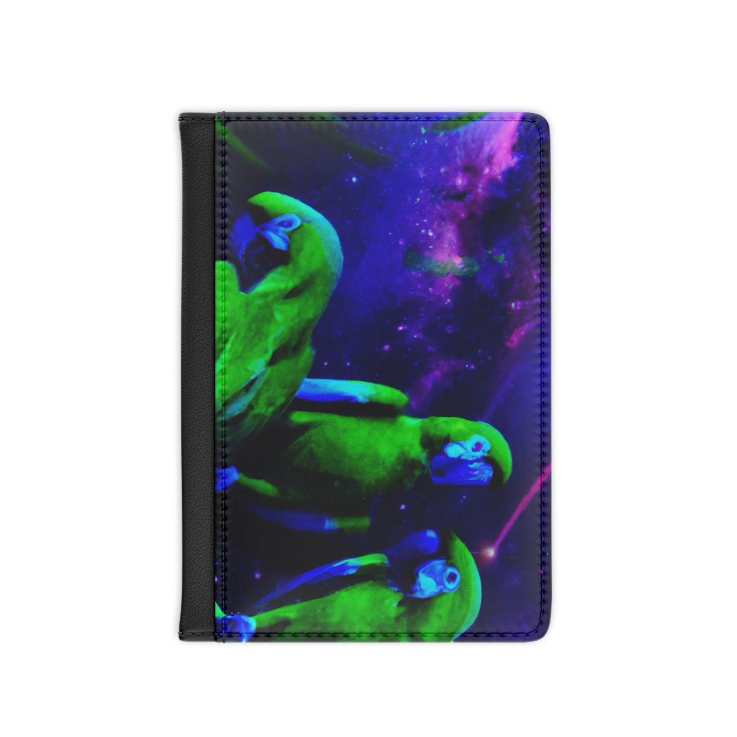 Tropical Passport Cover, Faux Leather - RFID blocking for travel security / Galactic Parrots