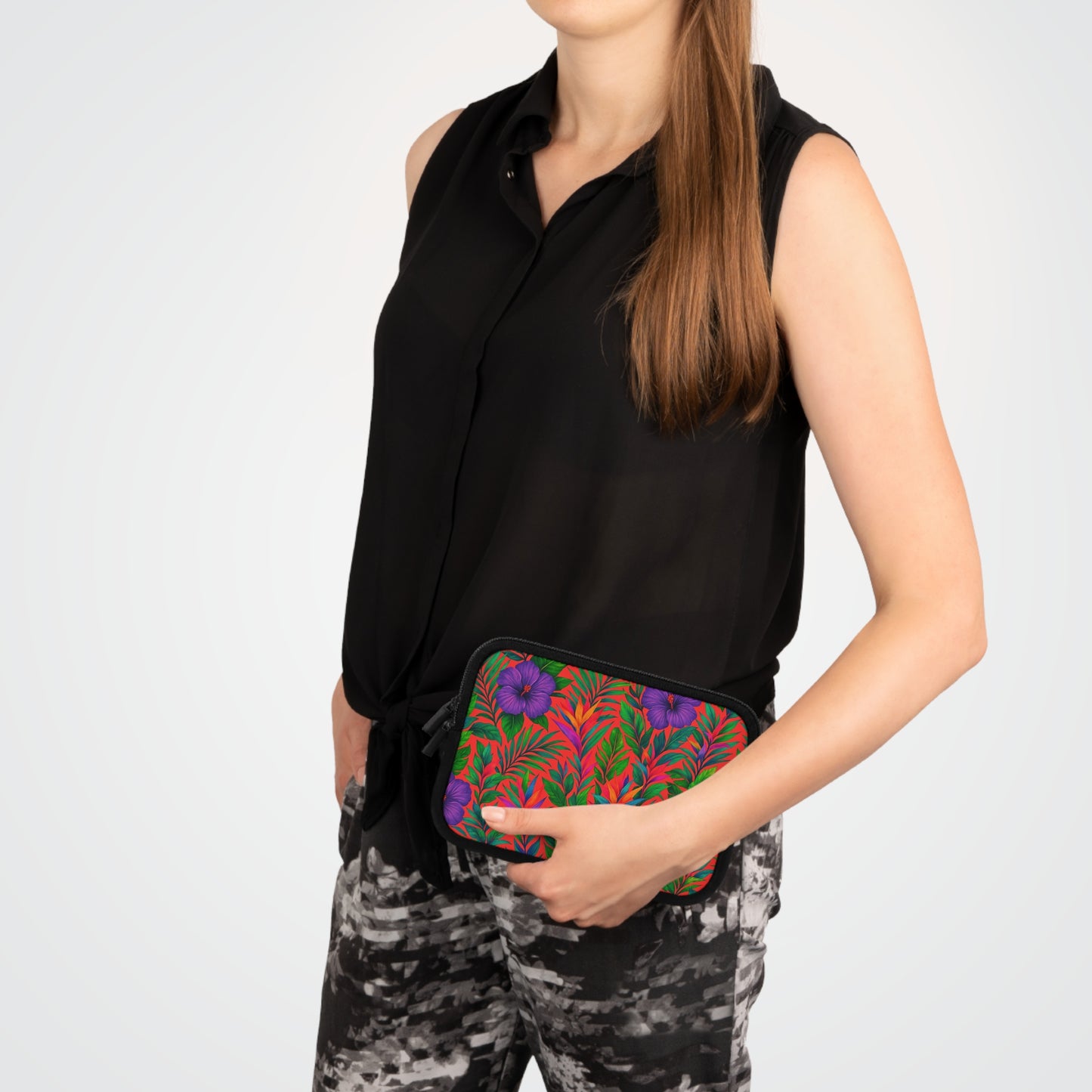 Tropical Laptop Sleeve, 5 Sizes - Perfect for Beach Lovers & Students / Midnight Flowers