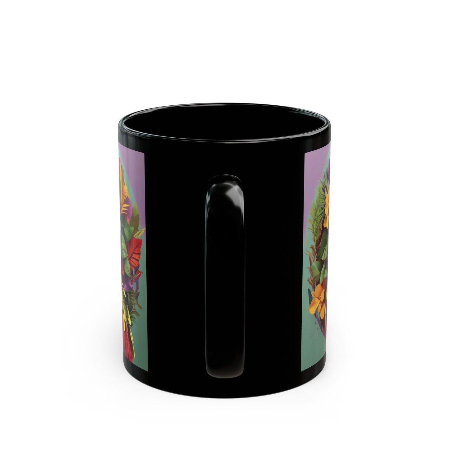 Black Coffee Mug - Rockin' Out Parrot