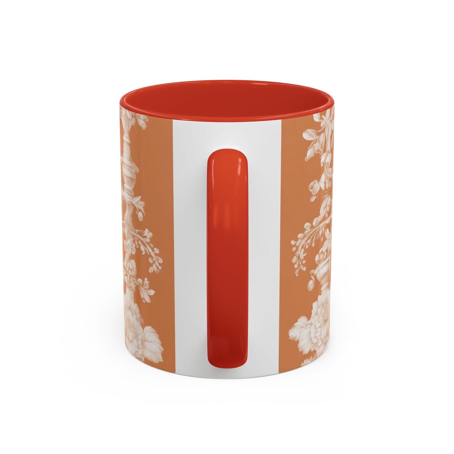 Accent Coffee Mug (11, 15oz), Pearl Lady Toile/Melon, Various Colors