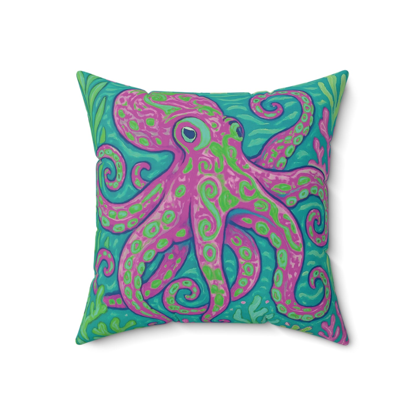 Decorative Pillow - Accent Cushion, 4 Sizes / Octopus Kraken Joe, Purple