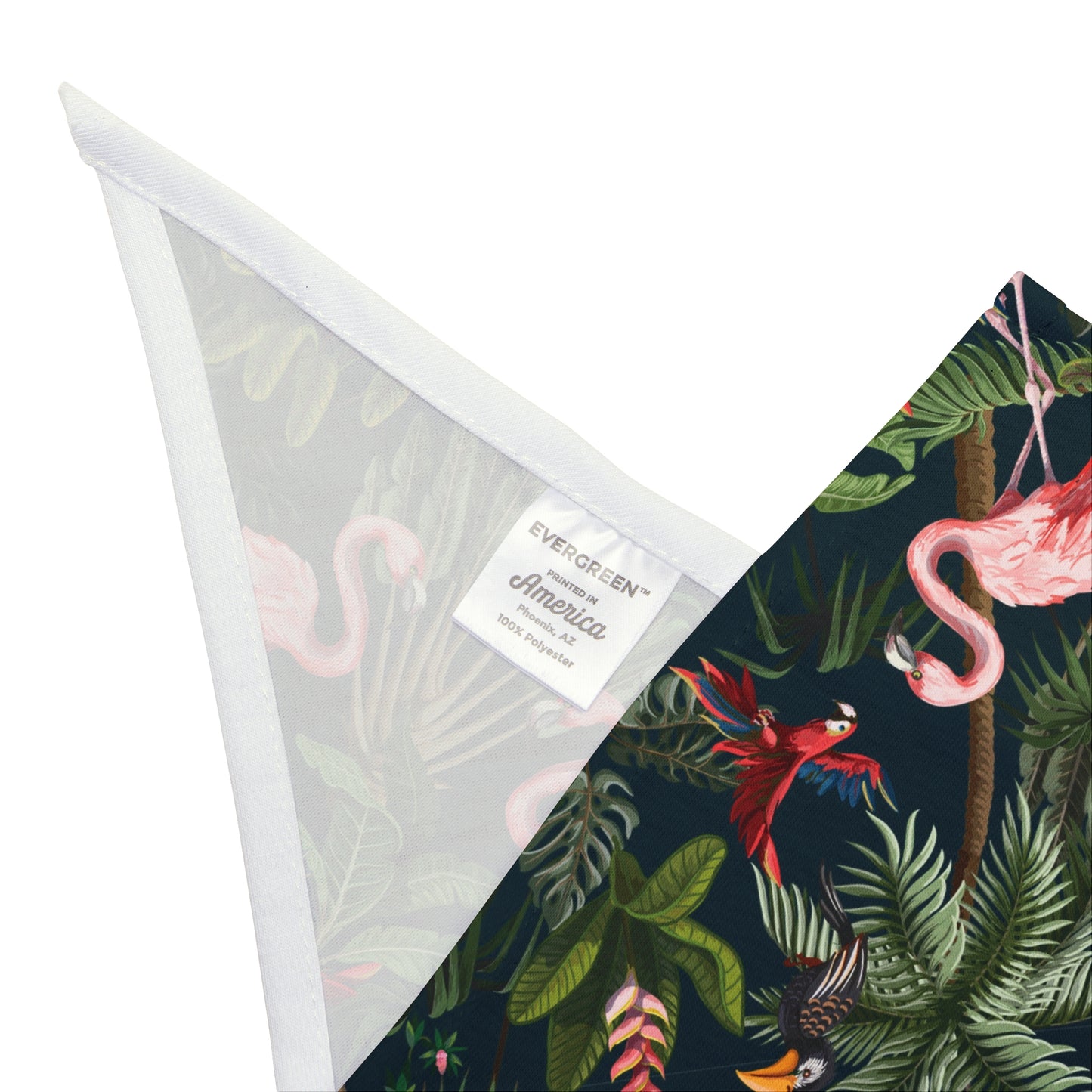 Flamingo Midnight Rainforest Party Tropical Pet Bandana, 2 Sizes - Stylish accessory for dogs & cats