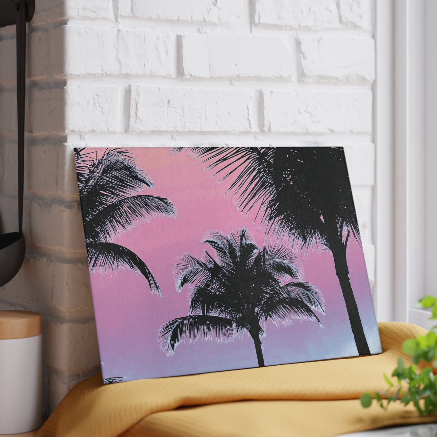 Glass Cutting Board, 2 sizes - Palm Glow/Pastels