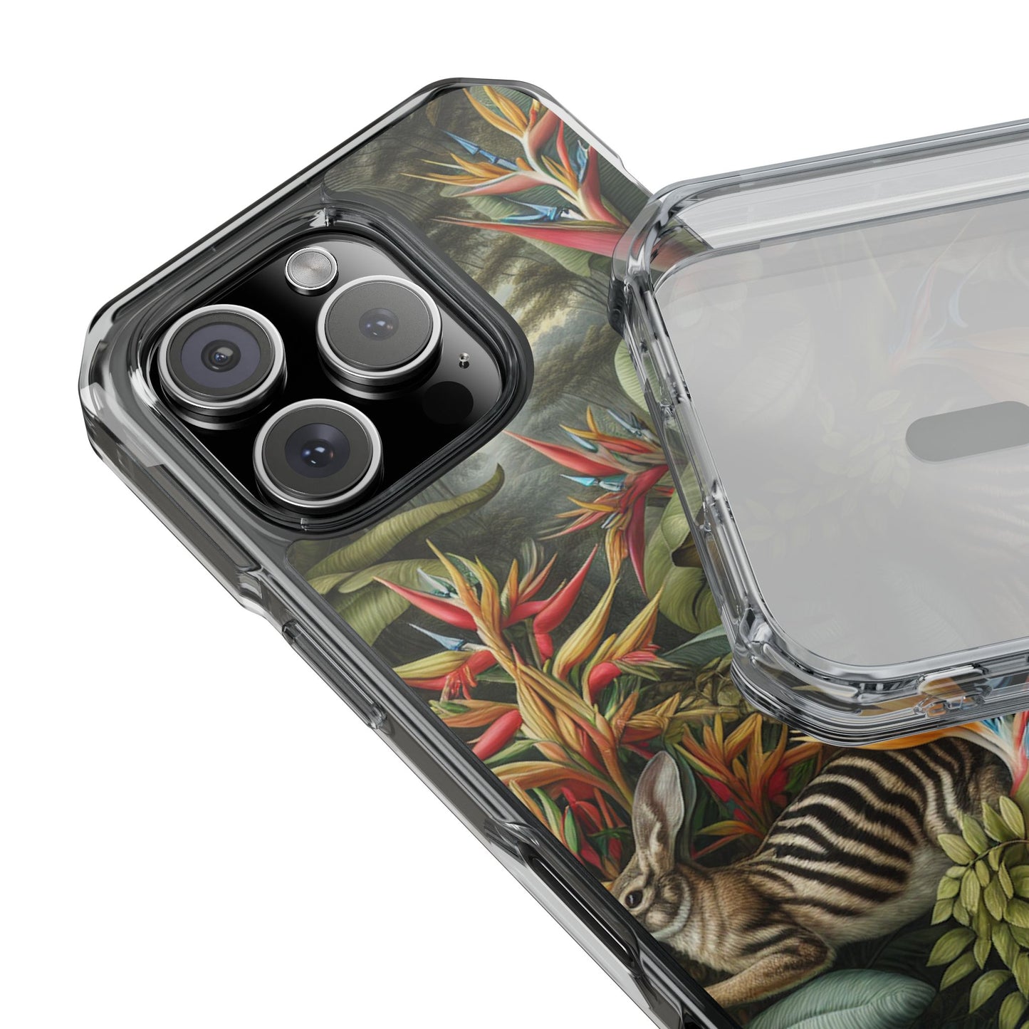 Rainforest Rabbit Outing Magnetic Clear Phone Case, Many Models
