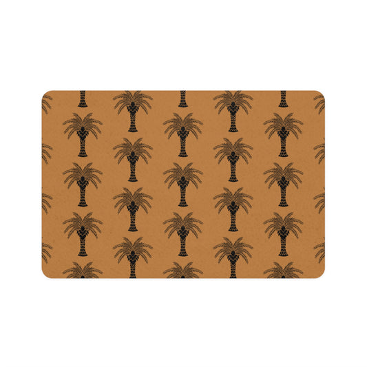 Pet Food Mat (12x18), Art Deco Palm, Light Brown