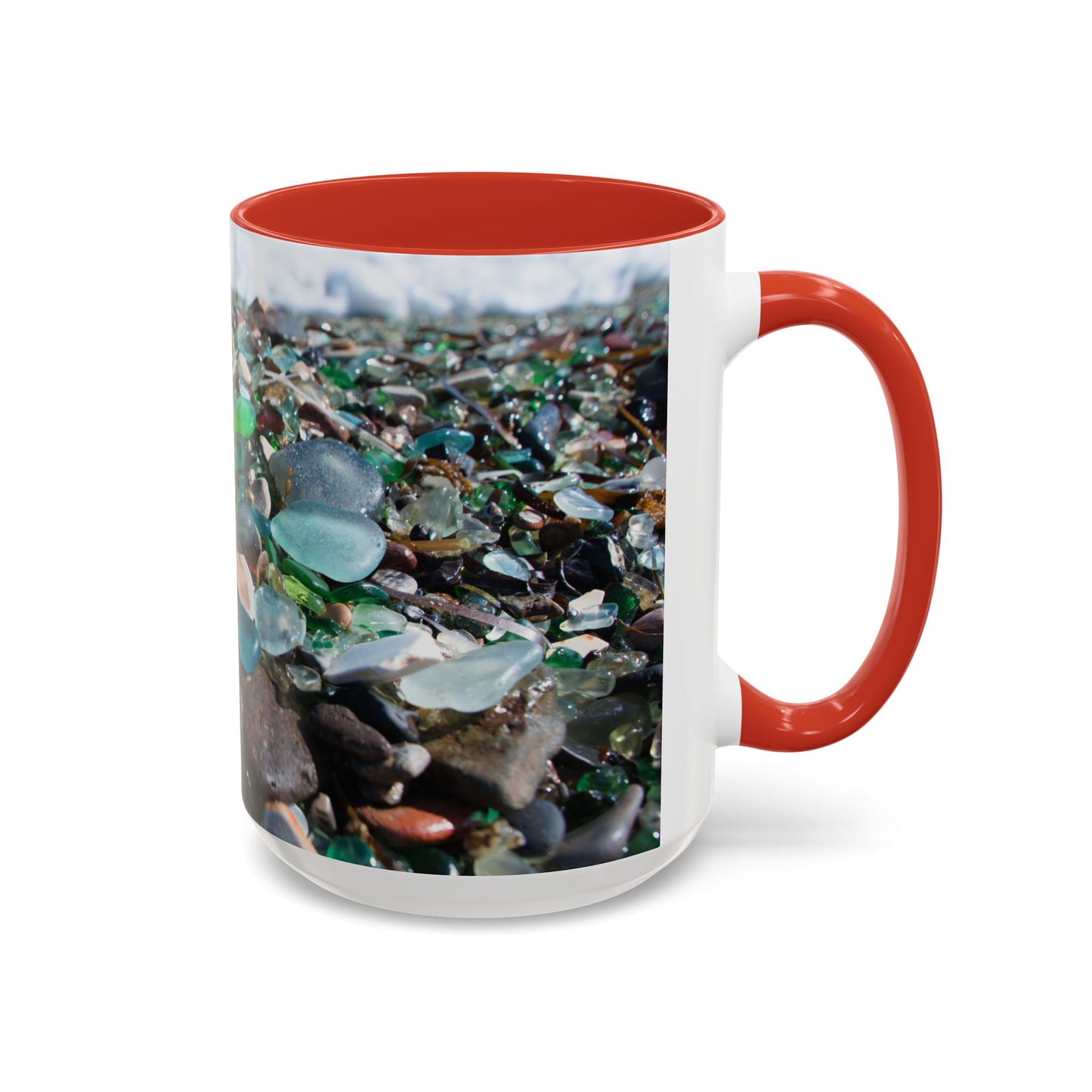 Coastal Accent Coffee Mug | Sea-Inspired Drinkware / Beach Glass Along Shoreline