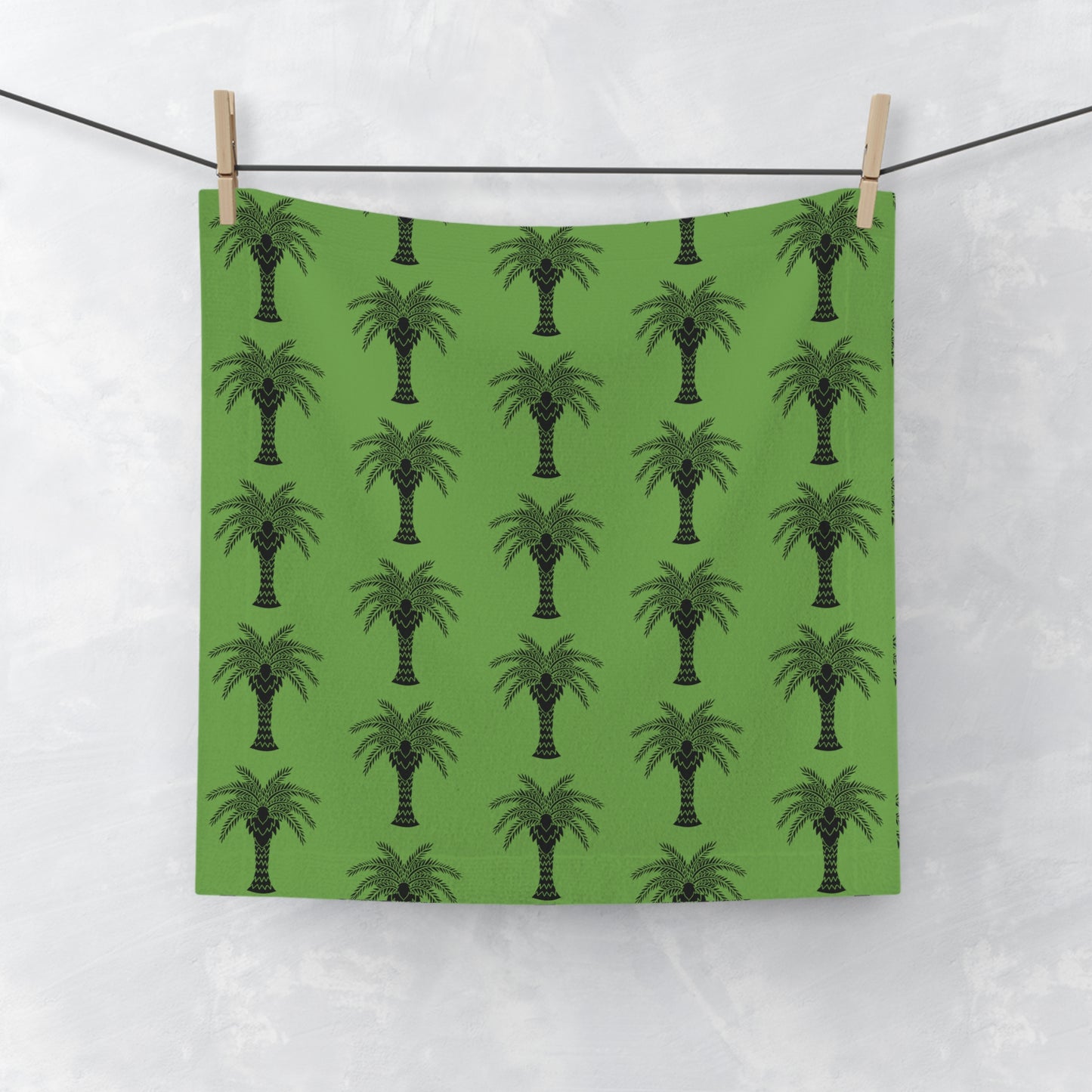 Face Towel - Stylized Palm green