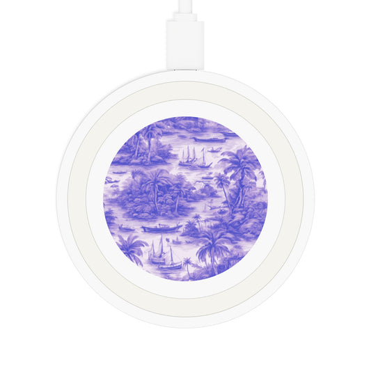 Quake Wireless Charging Pad - Tropical Toile #1, Purple
