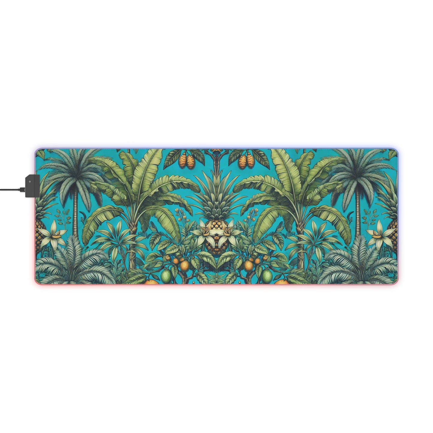 LED Gaming Mouse Pad With Vibrant RGB Lighting, 4 Sizes / Tropical Fruit, Turquoise