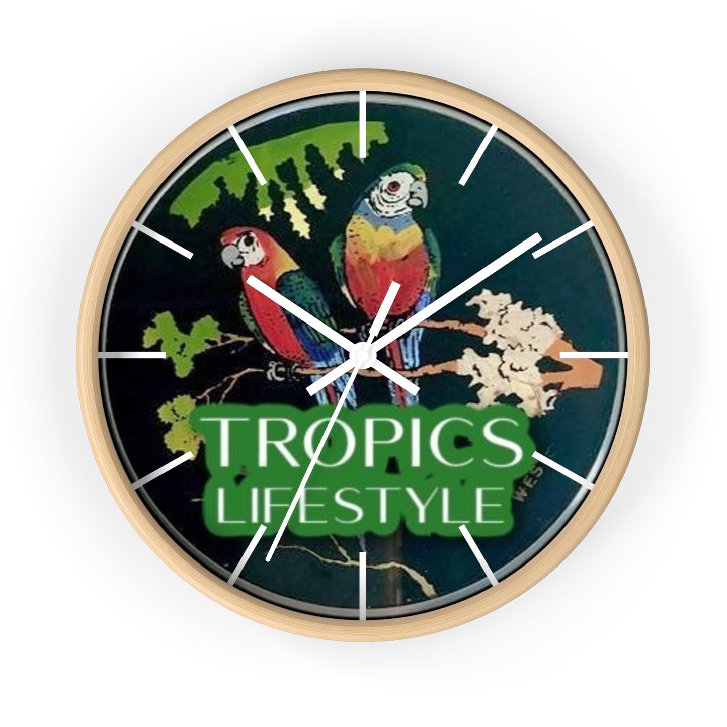 Wall Clock, Two Brazilian Parrots, Hands/Base Variants