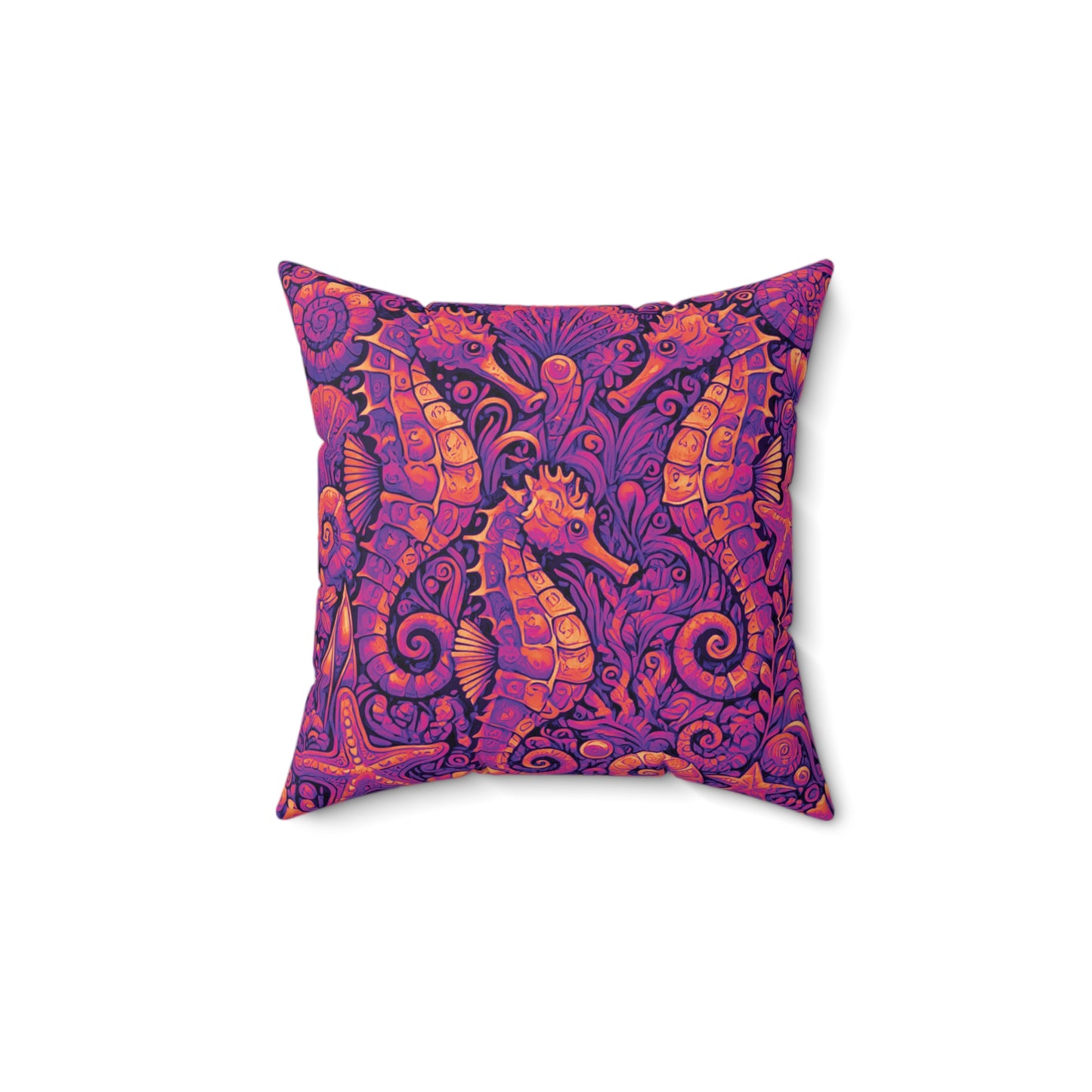Decorative Pillow - Accent Cushion, 4 Sizes / Seahorse Trio, Pop