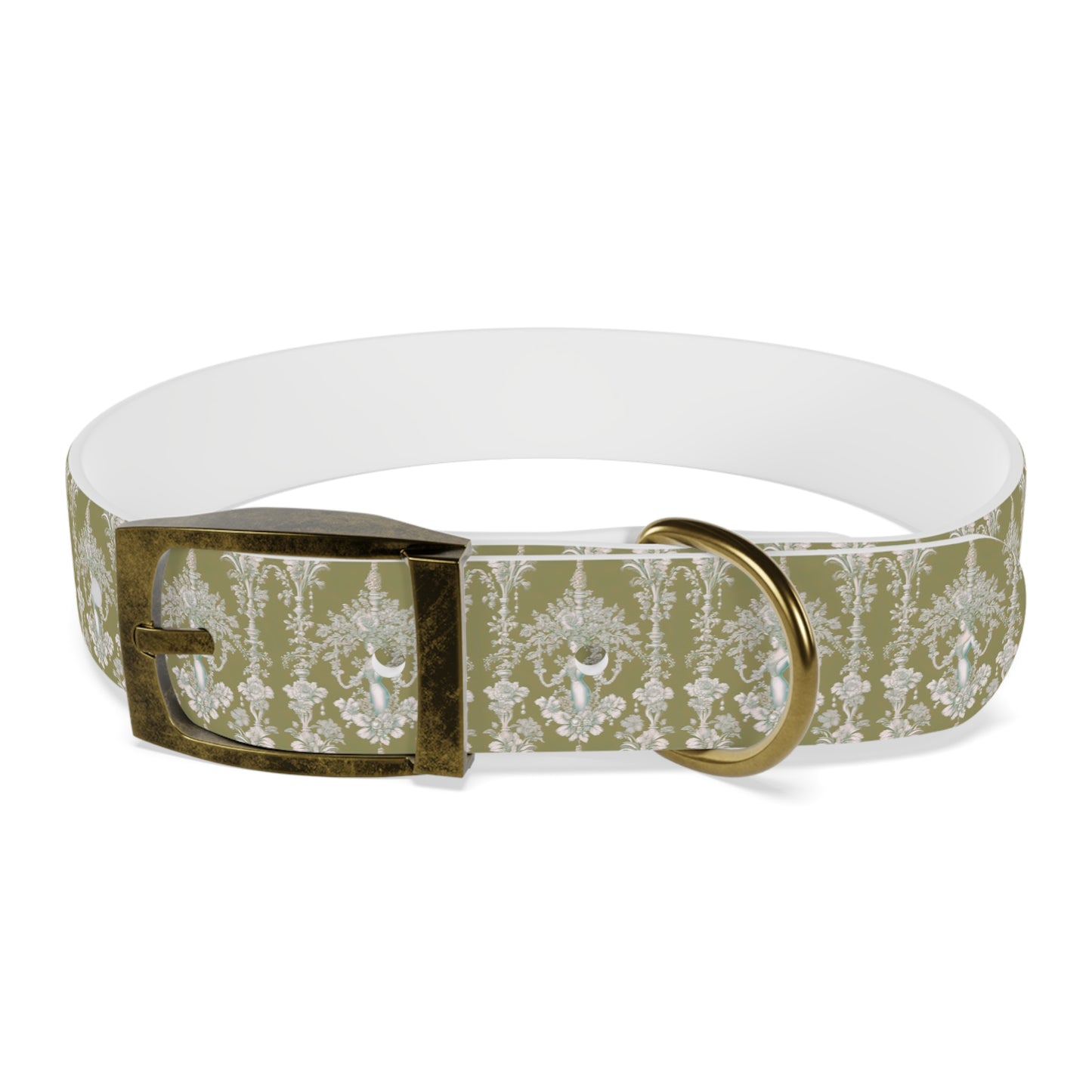 Dog Collar - Pearl Lady Toile, highborn green