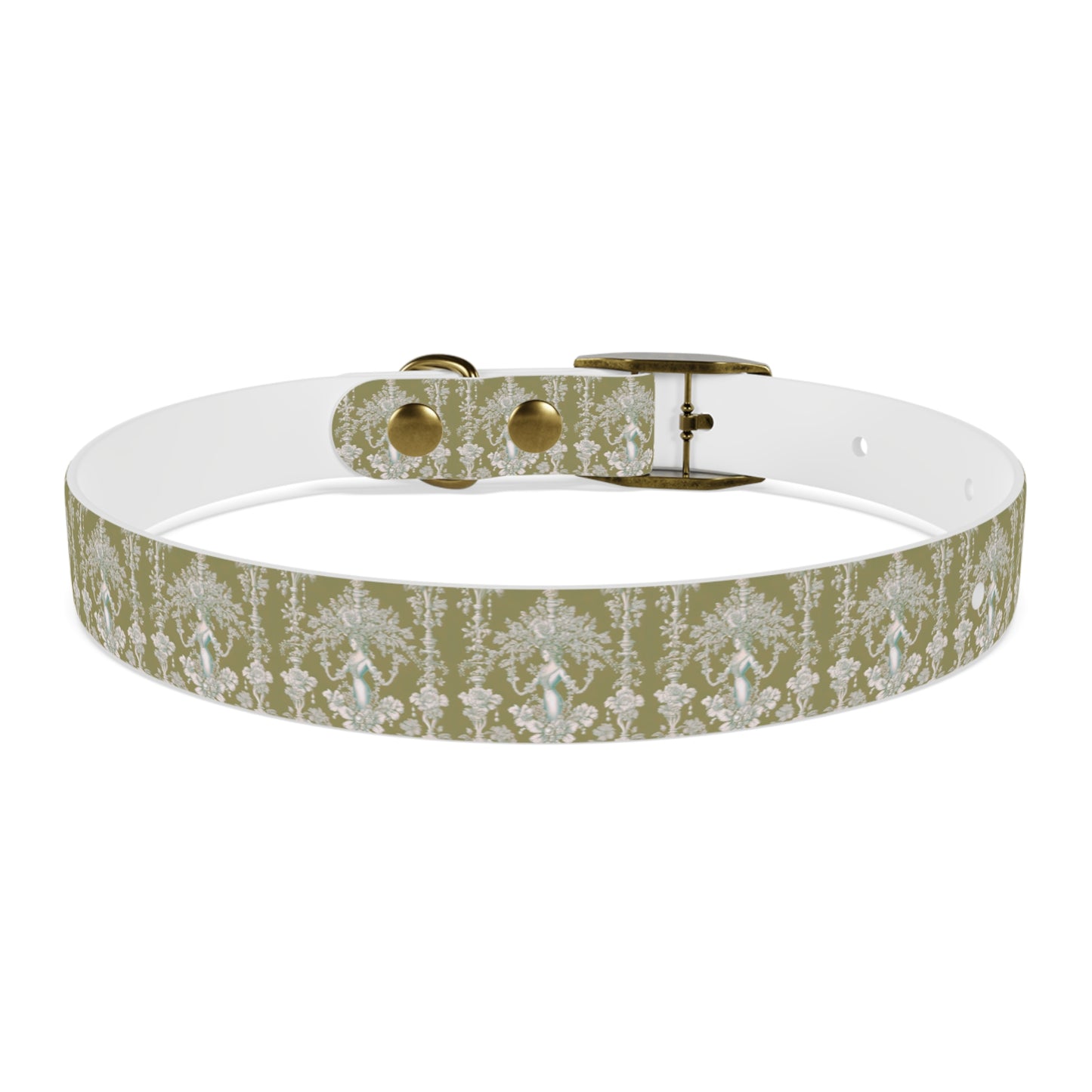 Dog Collar - Pearl Lady Toile, highborn green