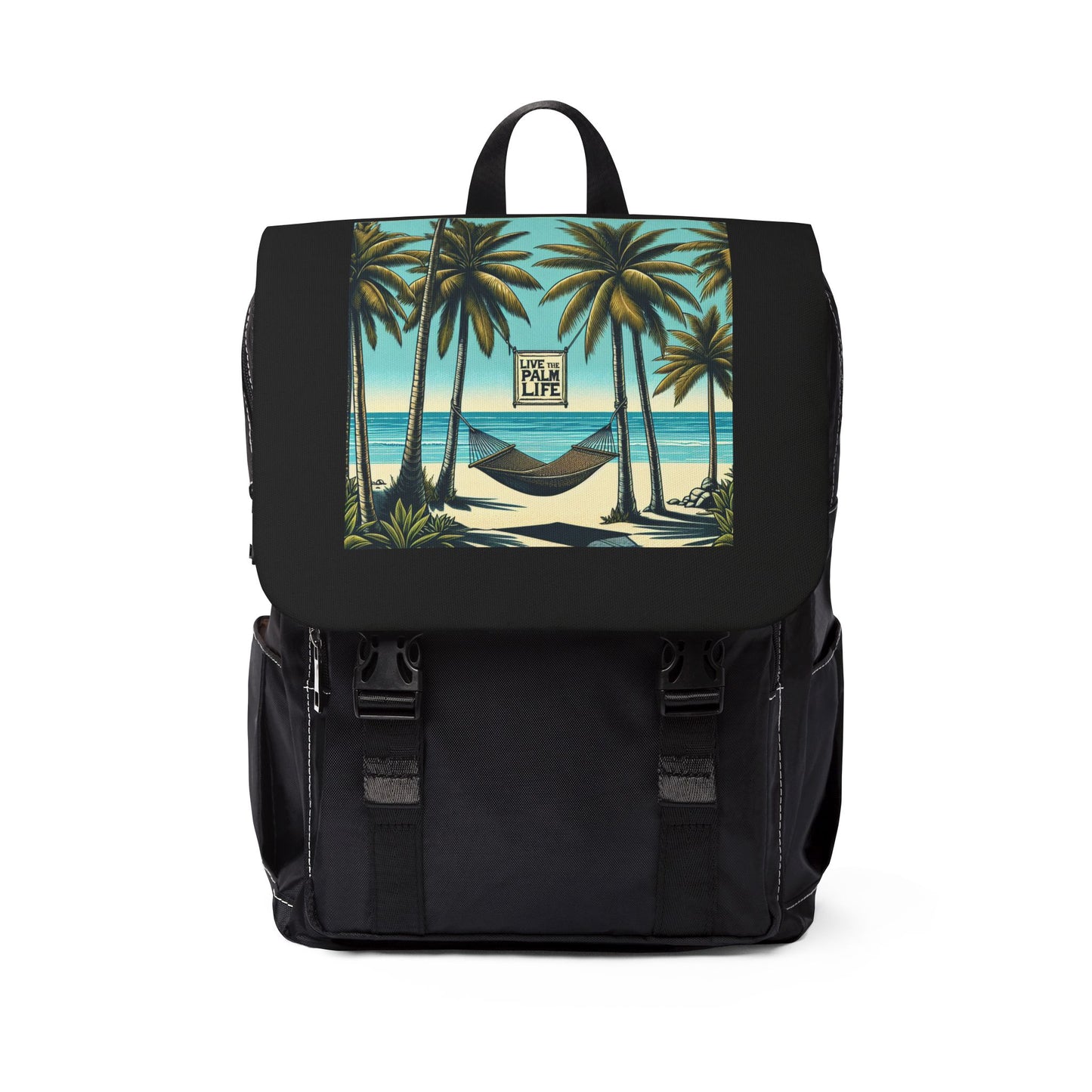 Hammock on the Beach/Black Casual Backpack - Perfect for Everyday Adventures