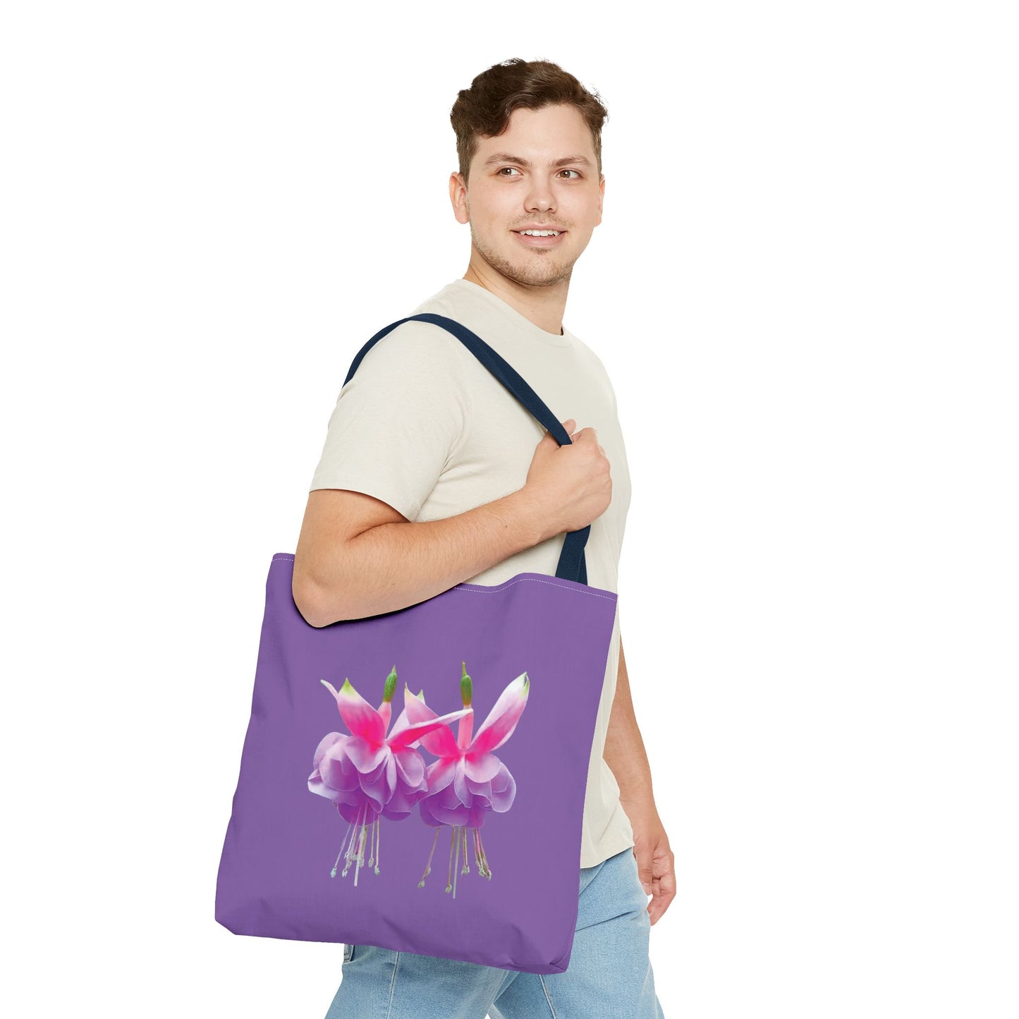 Tropical Real Two Fuchsias/Lt. Purple Tote Bag - 3 Sizes