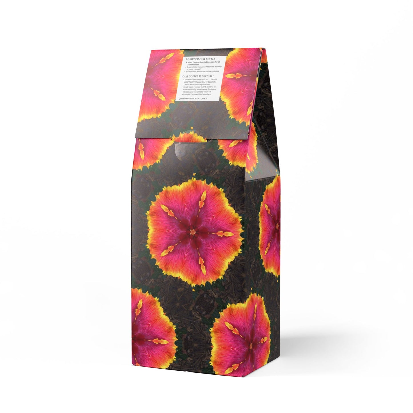 Cocoa Palms Blend™ (Medium-Dark Roast) Specialty Grade Craft Coffee / Hibiscus Kaleido